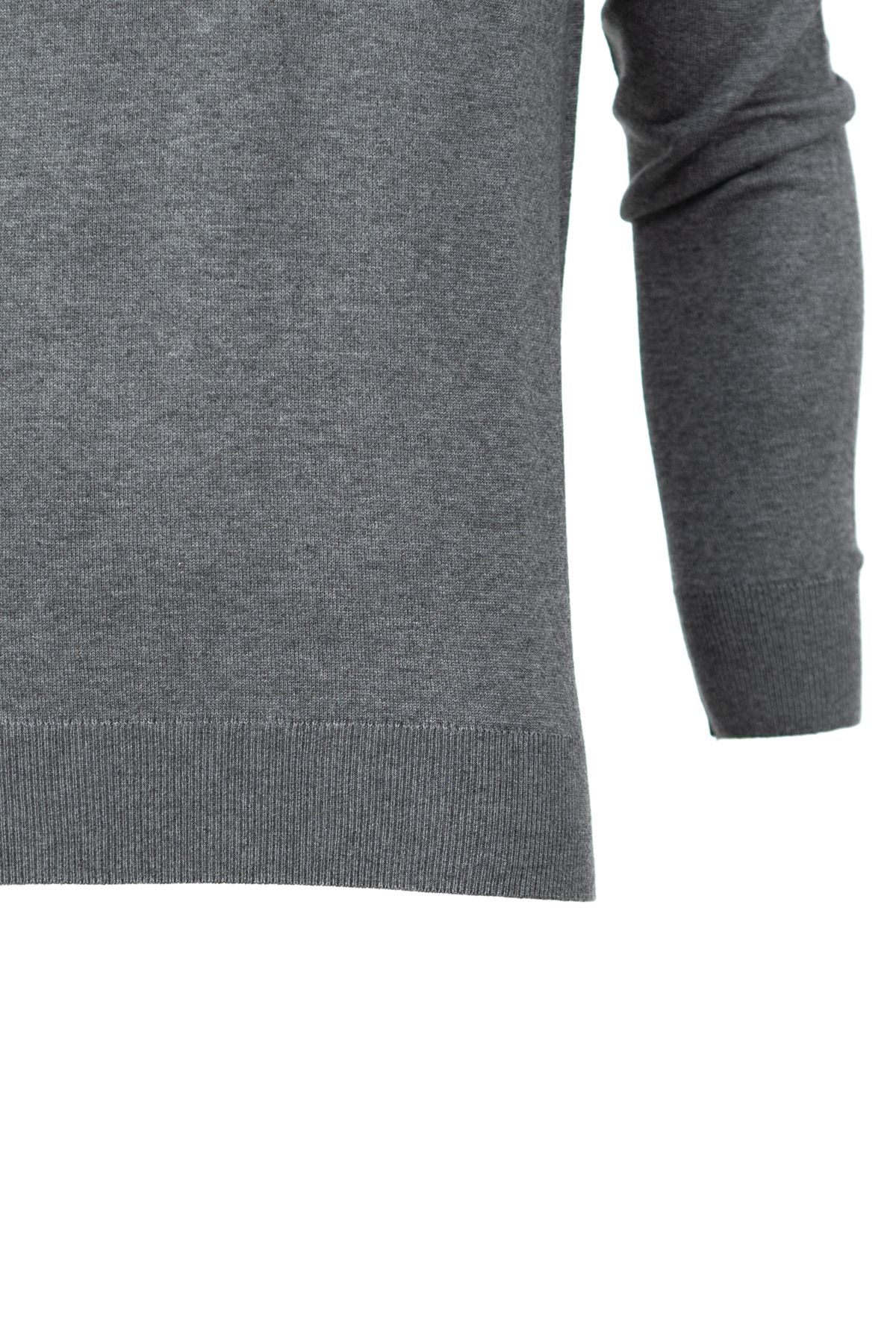 Erkek Kışlık Doğal Pamuklu Triko ince Örme Bisiklet Yaka Şık Kazak Tam Kalıp Klasik Model