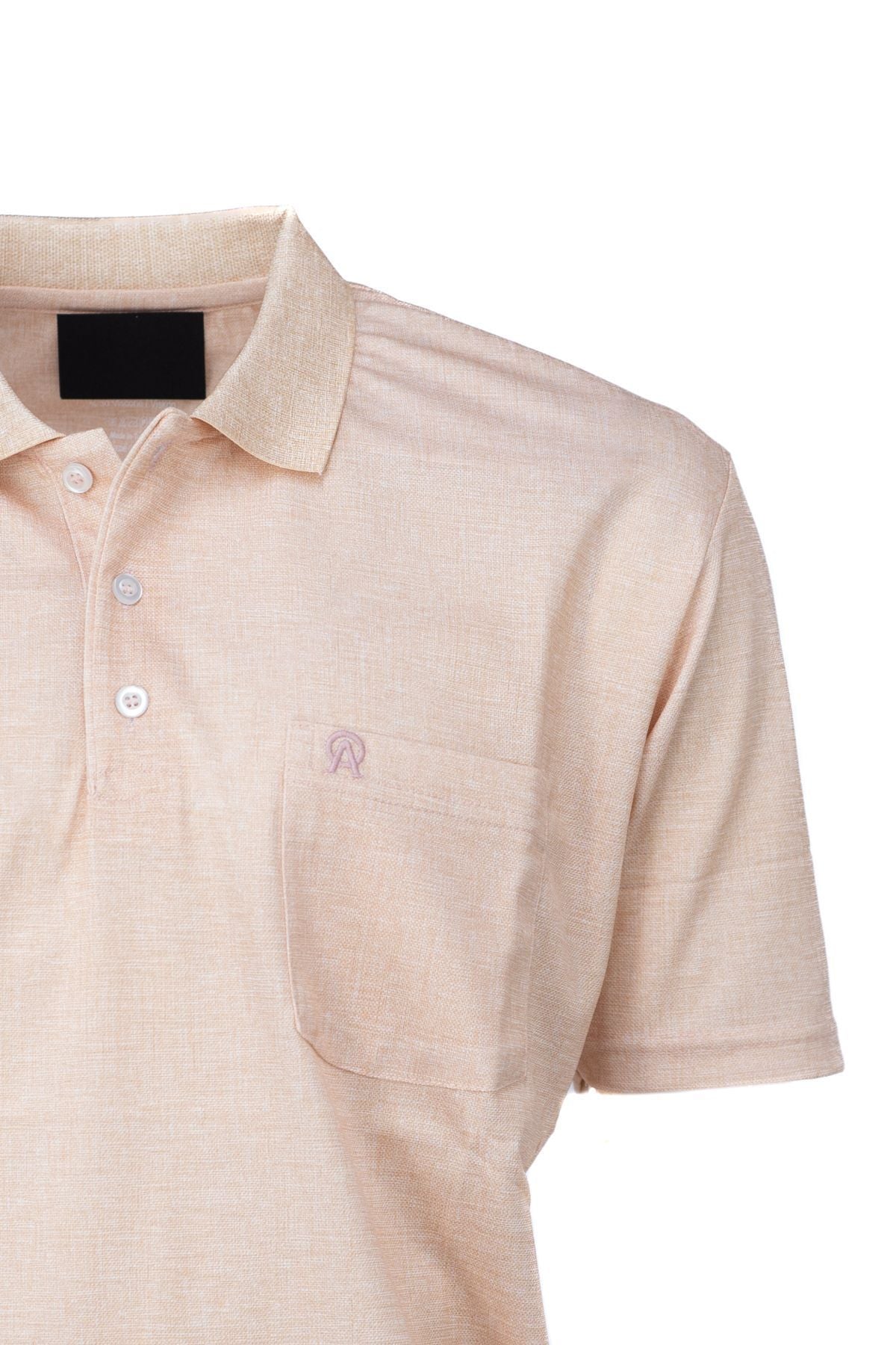 Erkek Pamuklu Merserize Kumaş T-Shirt Polo Yaka Kısa Kollu Kendinden Desenli Tam Kalıp