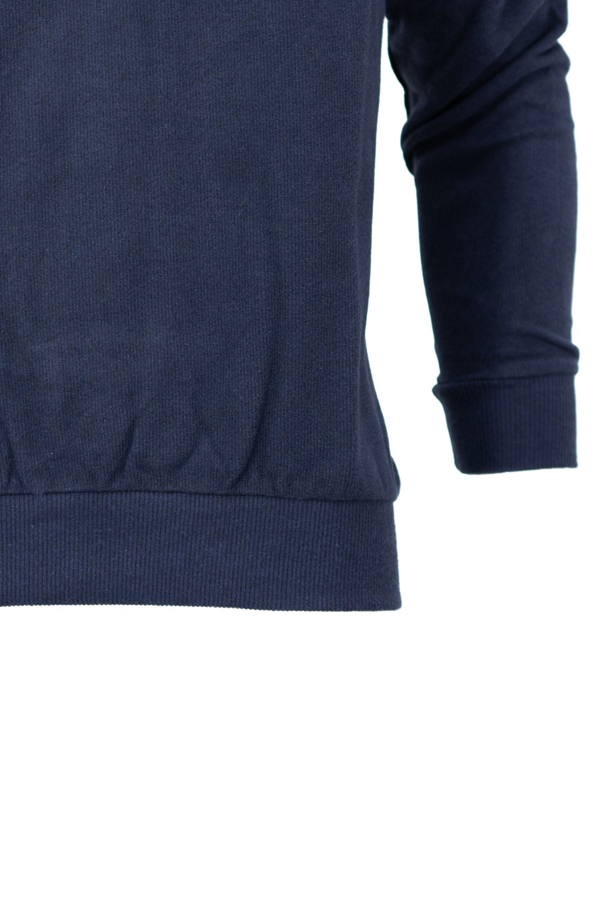 Erkek Kışlık Şardonlu Premium Pamuklu Örme Kazak Yarım Fermuarlı Şık Armalı Rahat Tam Kalıp