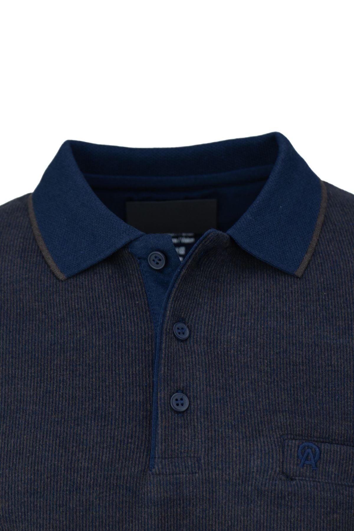 Erkek Kışlık Kazak Pamuklu Örme Düğmeli Polo Yaka Cepli Uzun Kollu Rennes Desenli Rahat