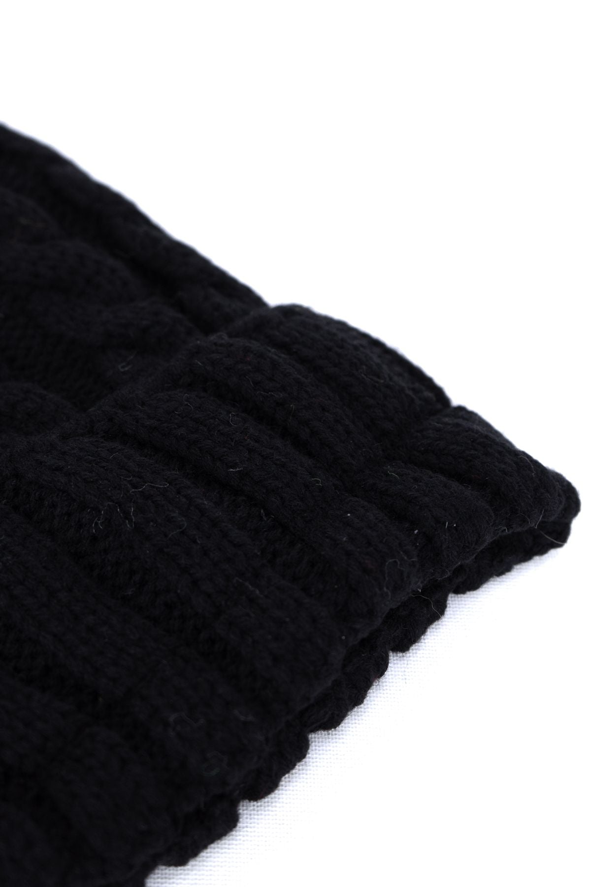 Kadın Kışlık Kalın Ponponlu Bere Pamuklu Katlamalı Şık Tasarım Sıcak Tutar Esnek Rahat