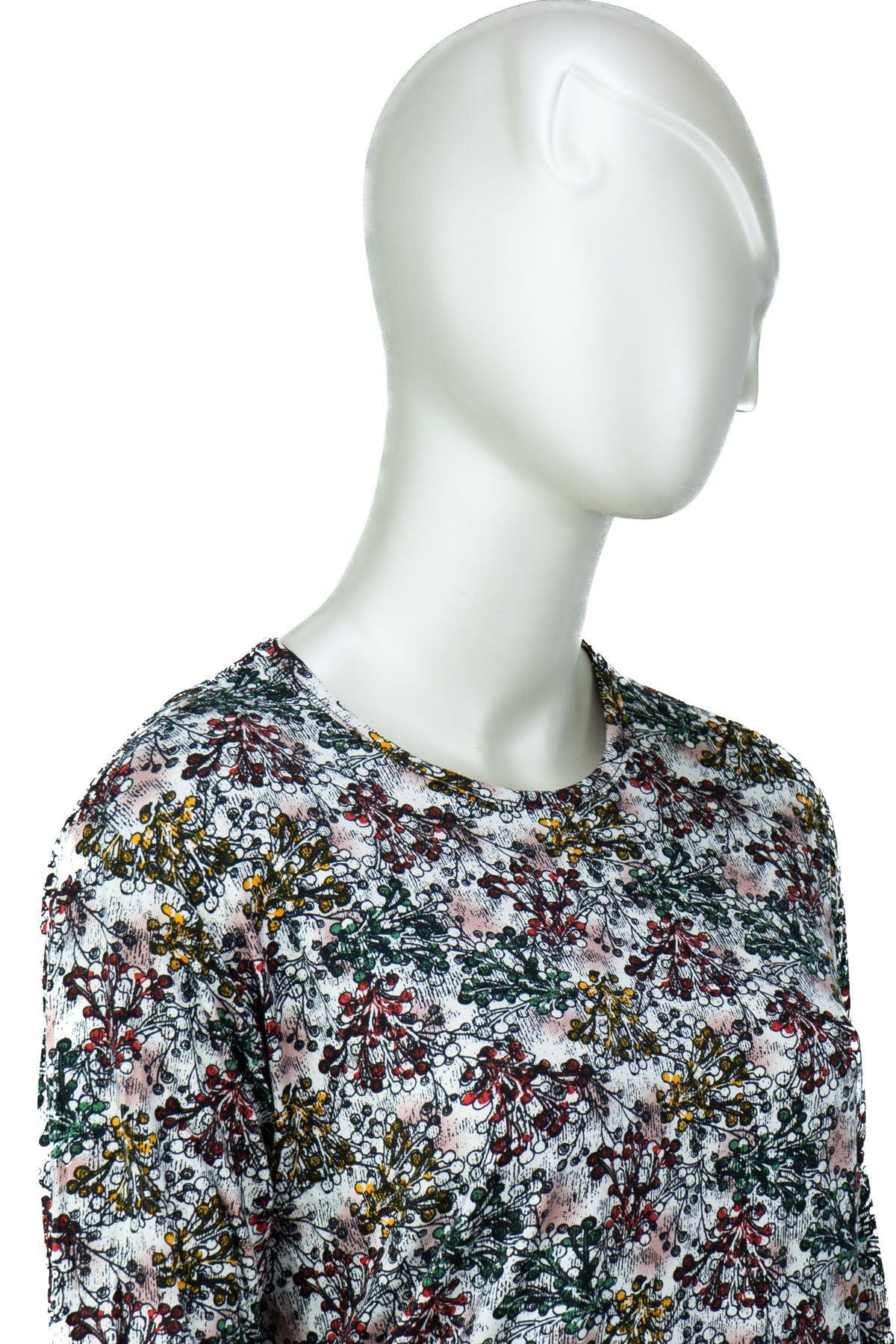 Kadın Anne Bluz Turlu Viskon Penye Kumaş Bahar Bahçesi Desenli Likralı Rahat Kesim Tam Kalıp