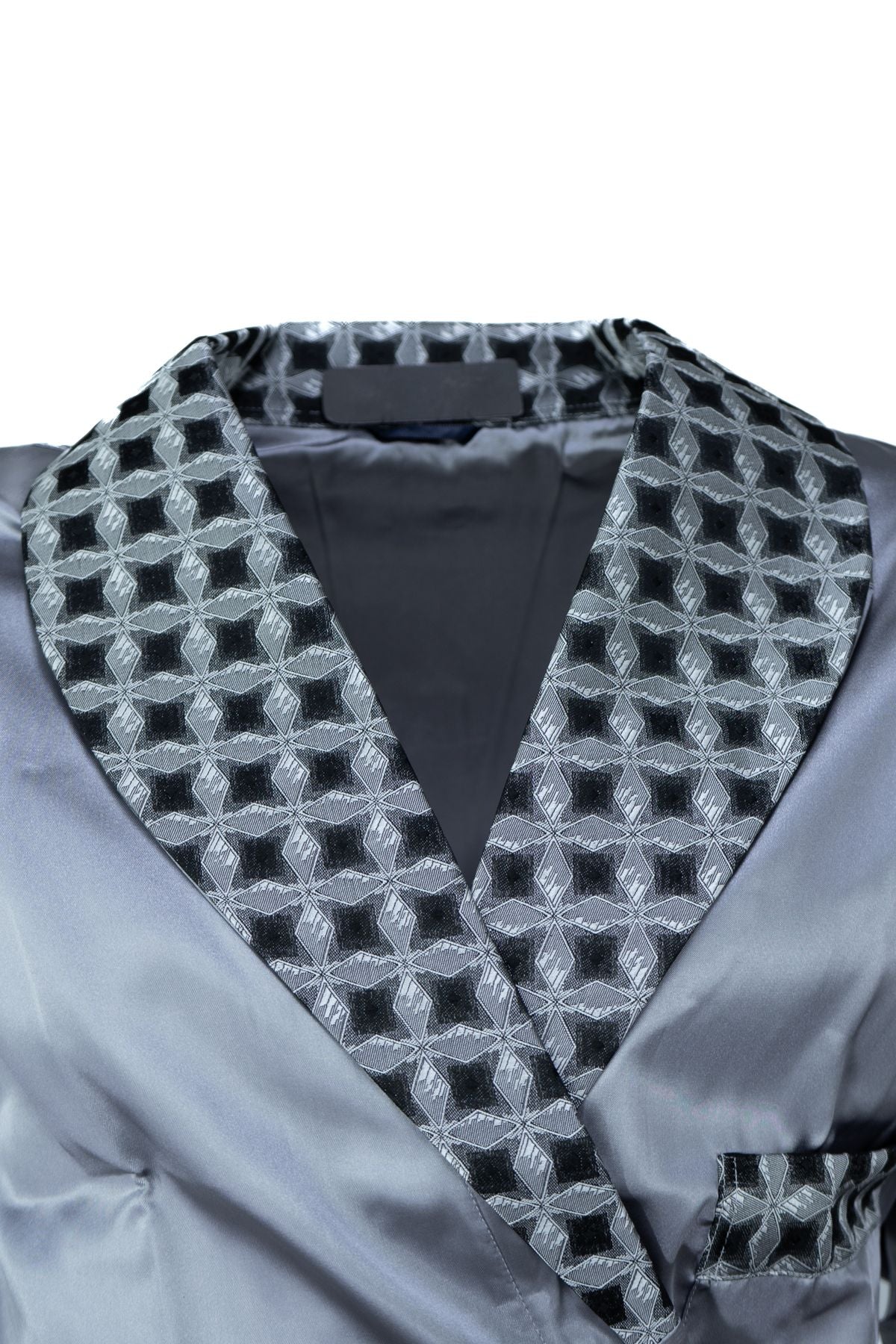 Erkek Şık Klasik Model Röpteşambır Premium Saten Kumaş Cosenza Model Cepli Rob Beli Kuşaklı