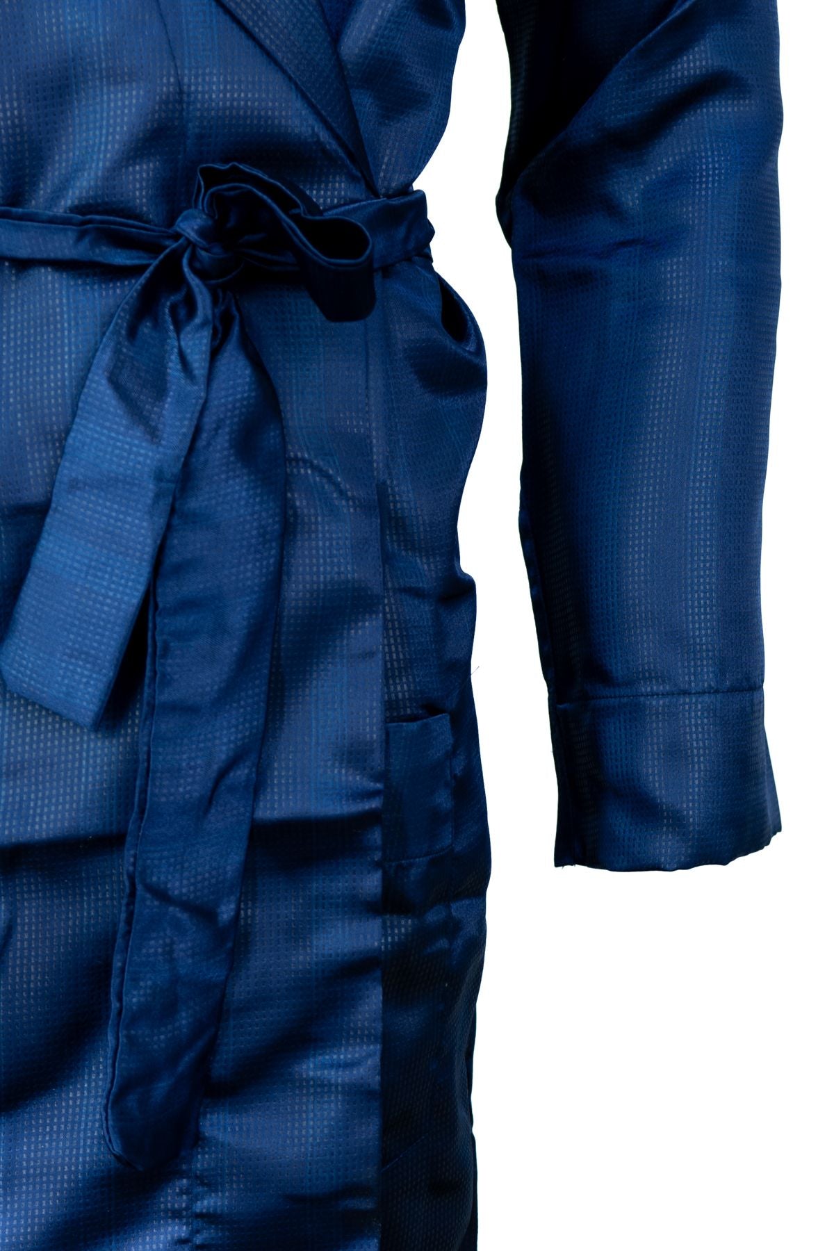 Erkek Şık Klasik Model Röpteşambır Premium Saten Kumaş Soft Model Cepli Rob Beli Kuşaklı