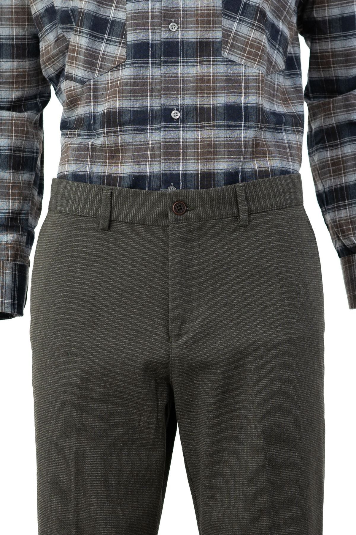 Erkek Mevsimlik Düz Paça Yandan Cepli Rahat Tam Kalıp Klasik Pamuklu Kanva Kumaş Pantolon