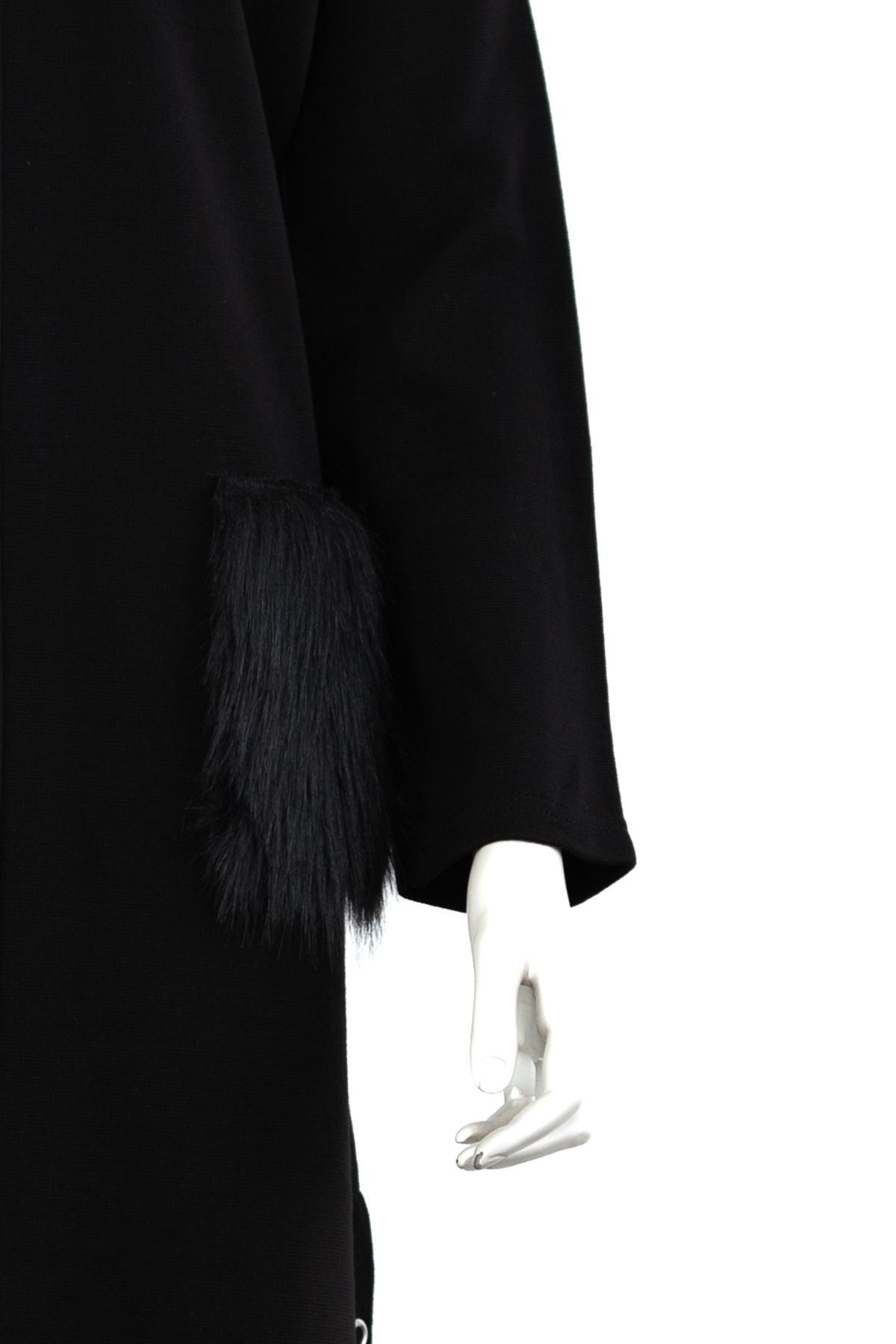 Kadın Uzun Kol Cepli Önü Açık Rahat Kesim Tam Kalıp Likralı Triko Pamuklu Dokuma Uzun Hırka