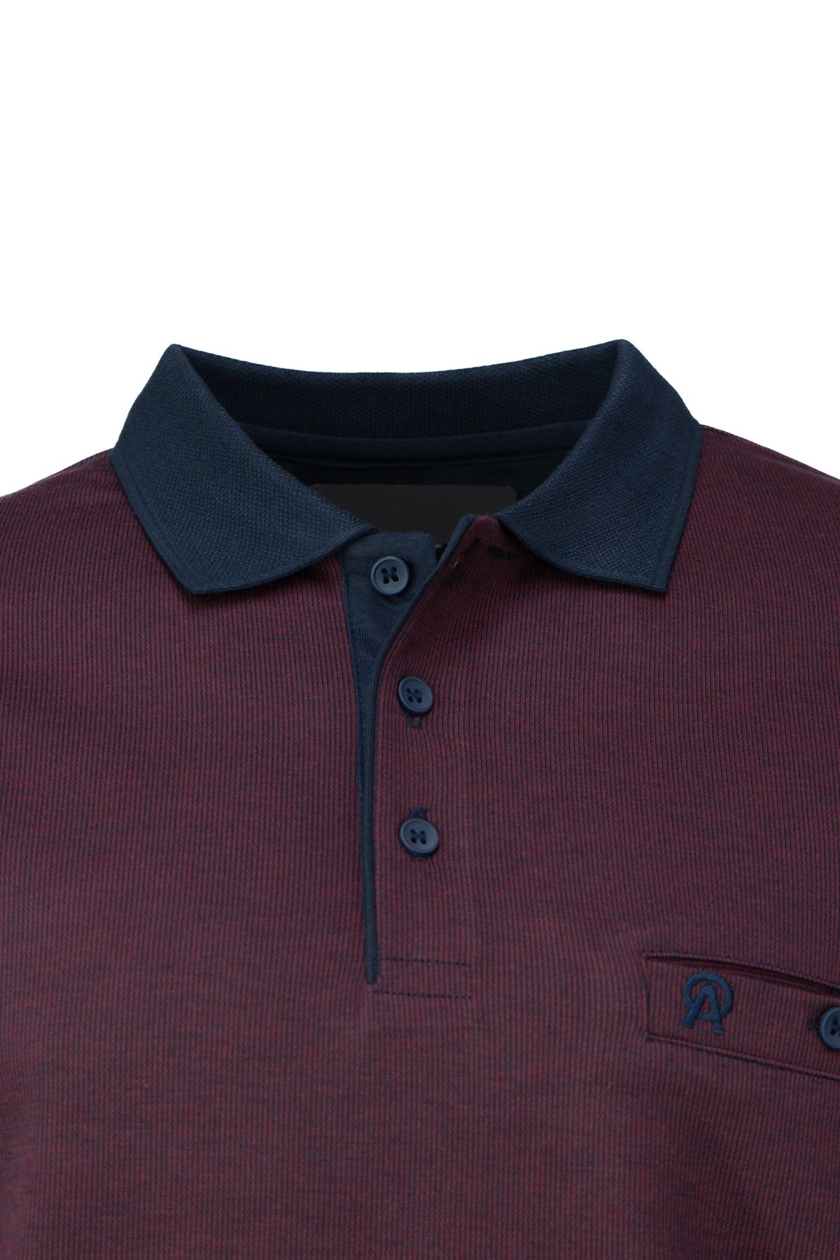 Erkek Mevsimlik Kazak Pamuklu Düğmeli Polo Yaka Cepli Uzun Kollu Han Desenli Rahat Kesim