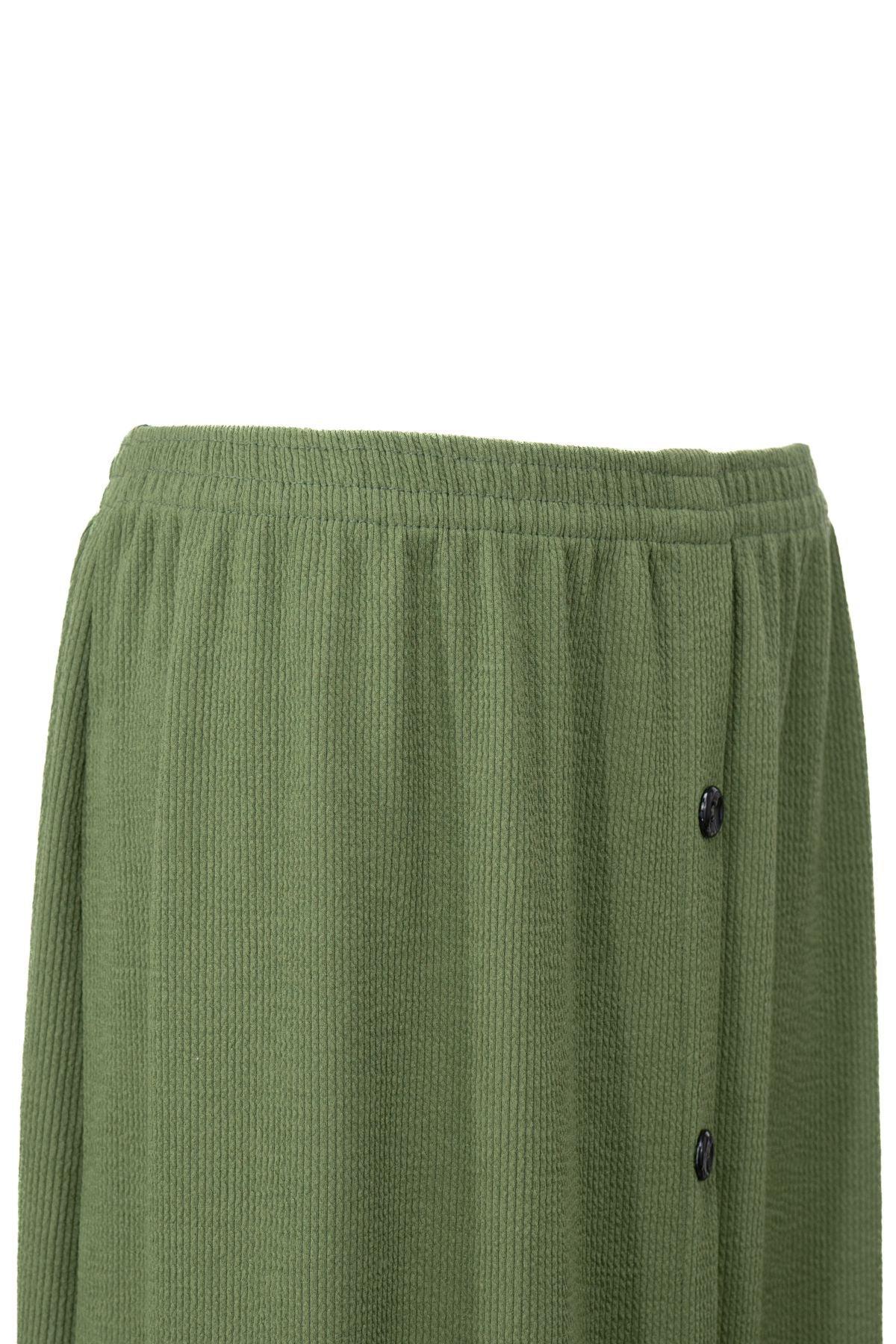 Kadın Kışlık Kalın Anne Etek Pamuklu Burgu Kumaş Düğme Modelli Lastikli Rahat Kesim