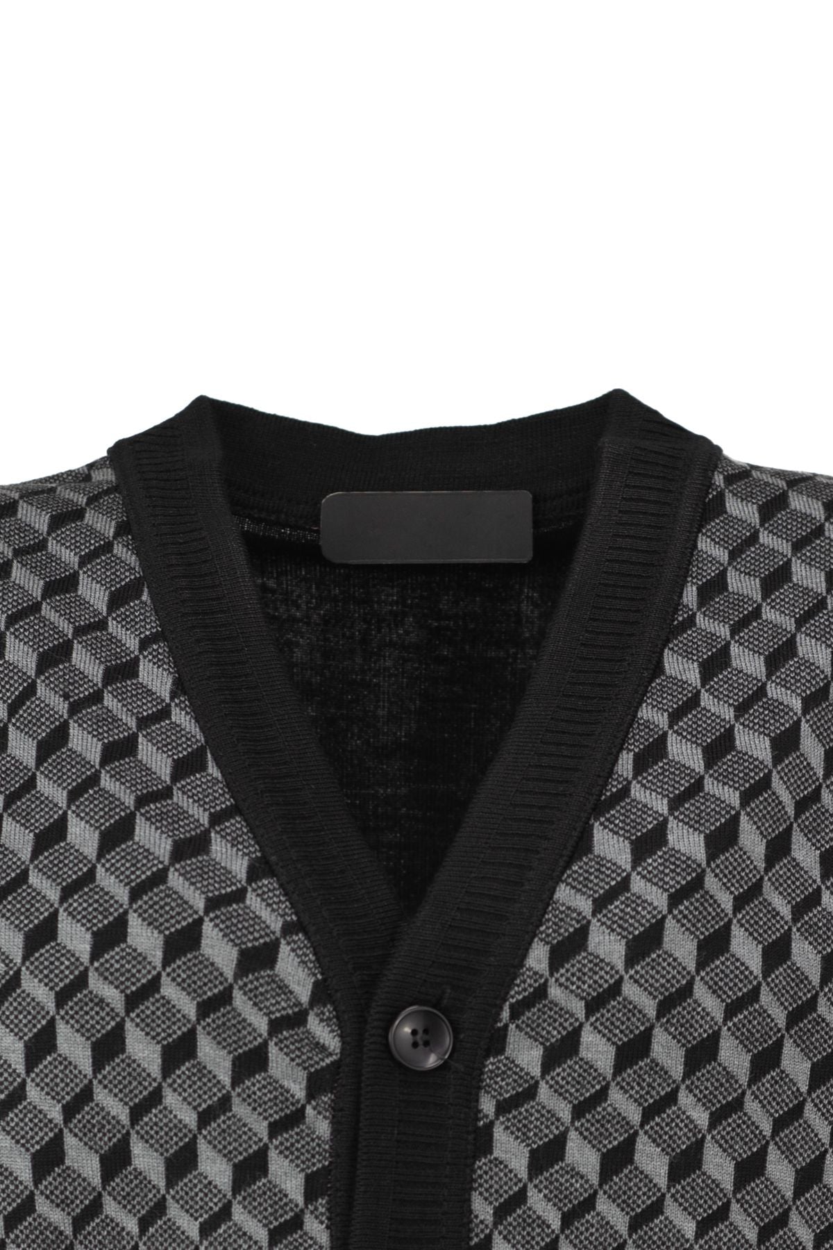 Erkek Kışlık Cepli V Yaka Düğmeli Tam Kalıp Çelik Örme Yünlü Dokuma Şık Klasik Motifli Hırka