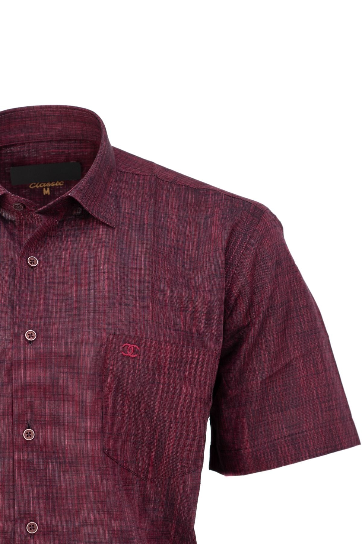 Erkek Kısa Kollu Gömlek %100 Premium Pamuk Kumaş Kısa Kol Cepli Rahat Yakası içten Düğmeli