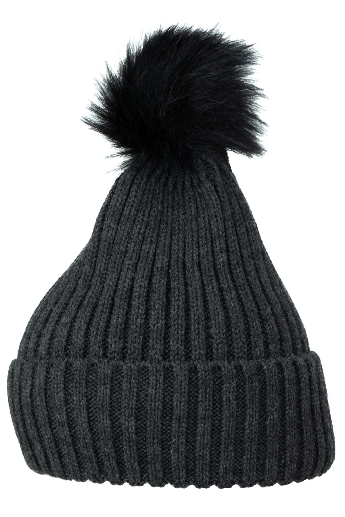 Kadın Kışlık Kalın Ponponlu Bere Pamuklu Katlamalı Sıcak Tutar Esnek Rüzgar Geçirmez Rahat