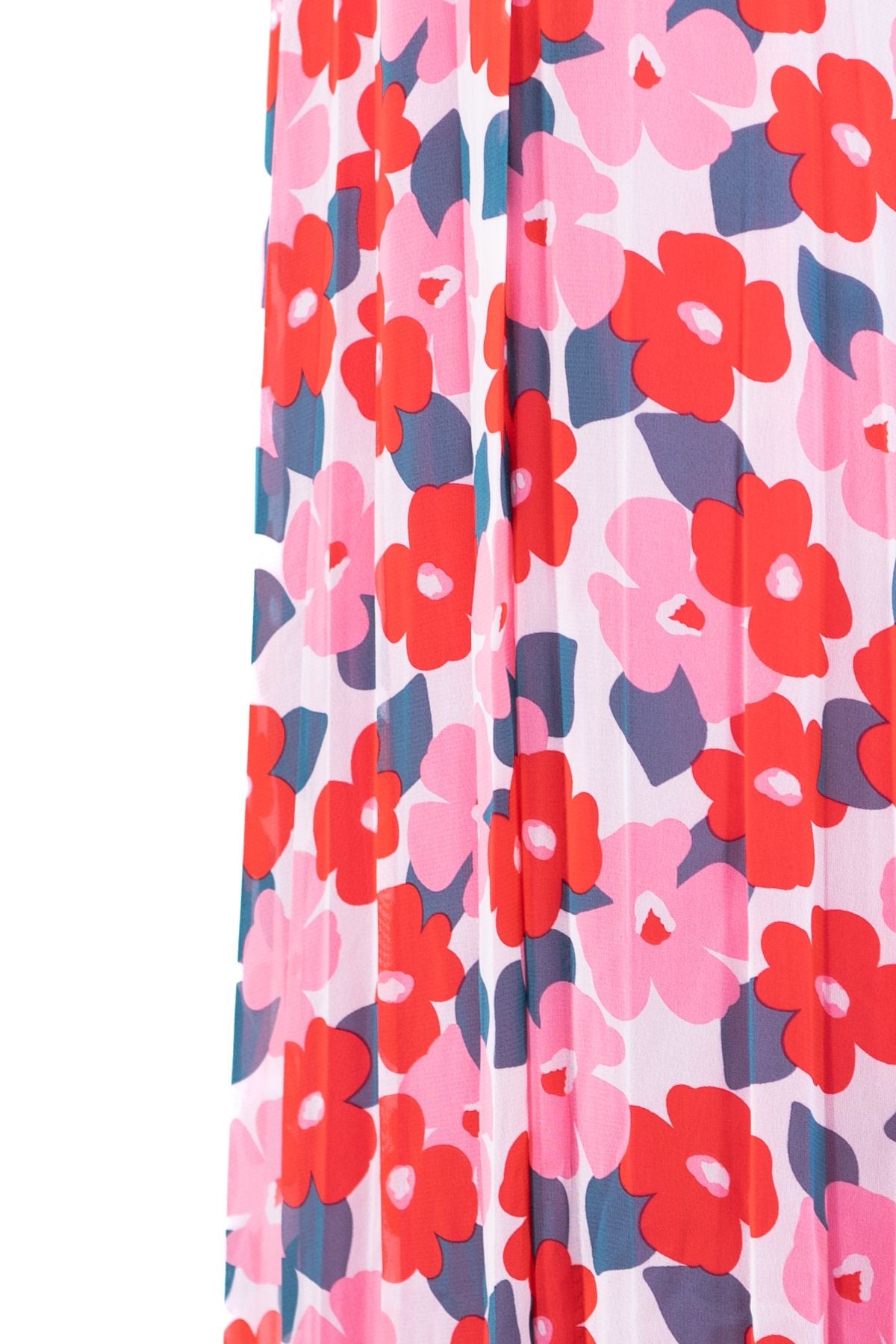 Kadın Premium Şifon Etek Bahar Çiçeği Desenli Beli Lastikli Rahat Kesim Astarlı