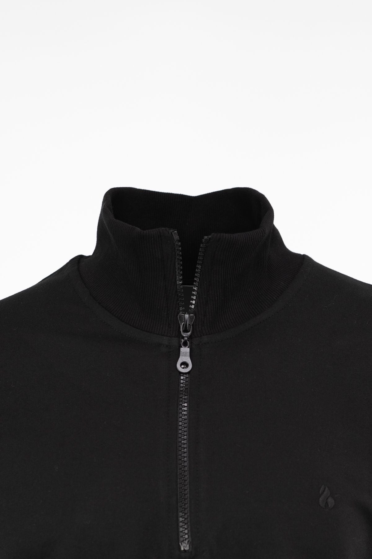 Erkek Mevsimlik Yarım Fermuarlı TamKalıp Likralı Premium Pamuklu Kumaş iki iplik Sweatshirt