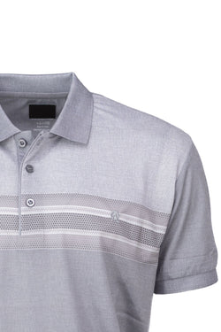 Erkek Pamuklu Merserize Kumaş T-Shirt Cepsiz Polo Yaka Kısa Kollu Çizgi Desenli Tam Kalıp