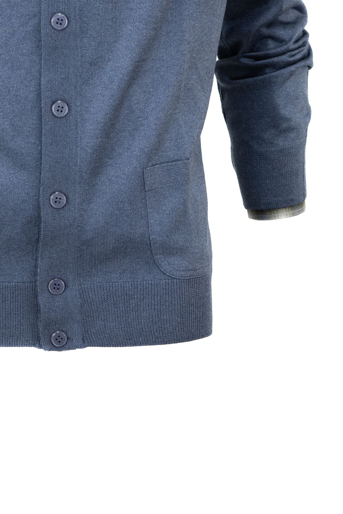 Erkek Mevsimlik Yünlü Örme Klasik Hırka V Yakalı Düğmeli Çift Cepli Rahat Kesim Tam Kalıp