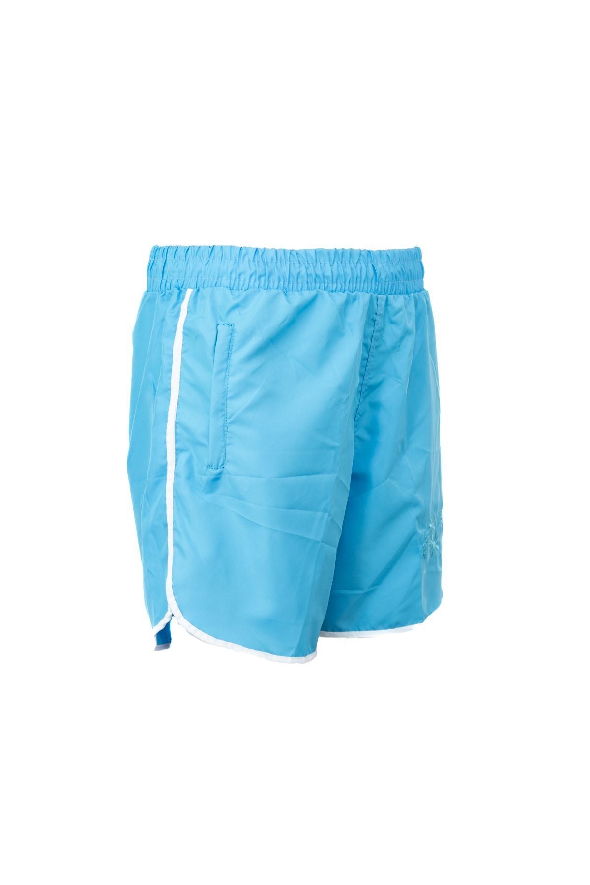 Kadın Deniz Şortu Beli Lastikli ve Bağcıklı Cepli Nakışlı Su Tutmayan Rahat Hafif Kumaş