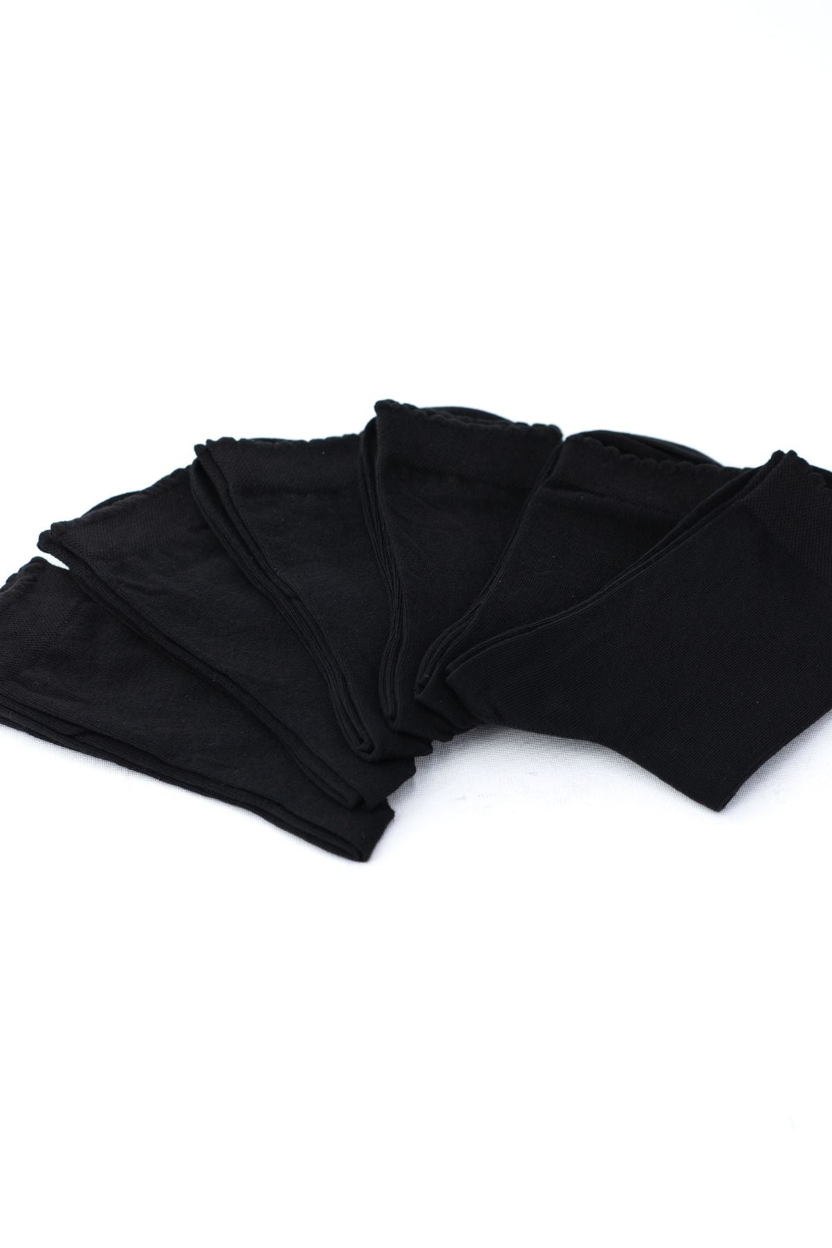 Kadın Mevsimlik Pamuk Örme 6 lı Soket Çorap Düz Renk Rahat Topuk ve Burun Takviyeli