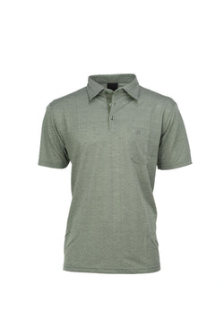 Erkek Pamuklu Kumaş T-Shirt Düğmeli Gömlek Yaka Cepli Kısa Kol Desenli Rahat Kesim Tam Kalıp