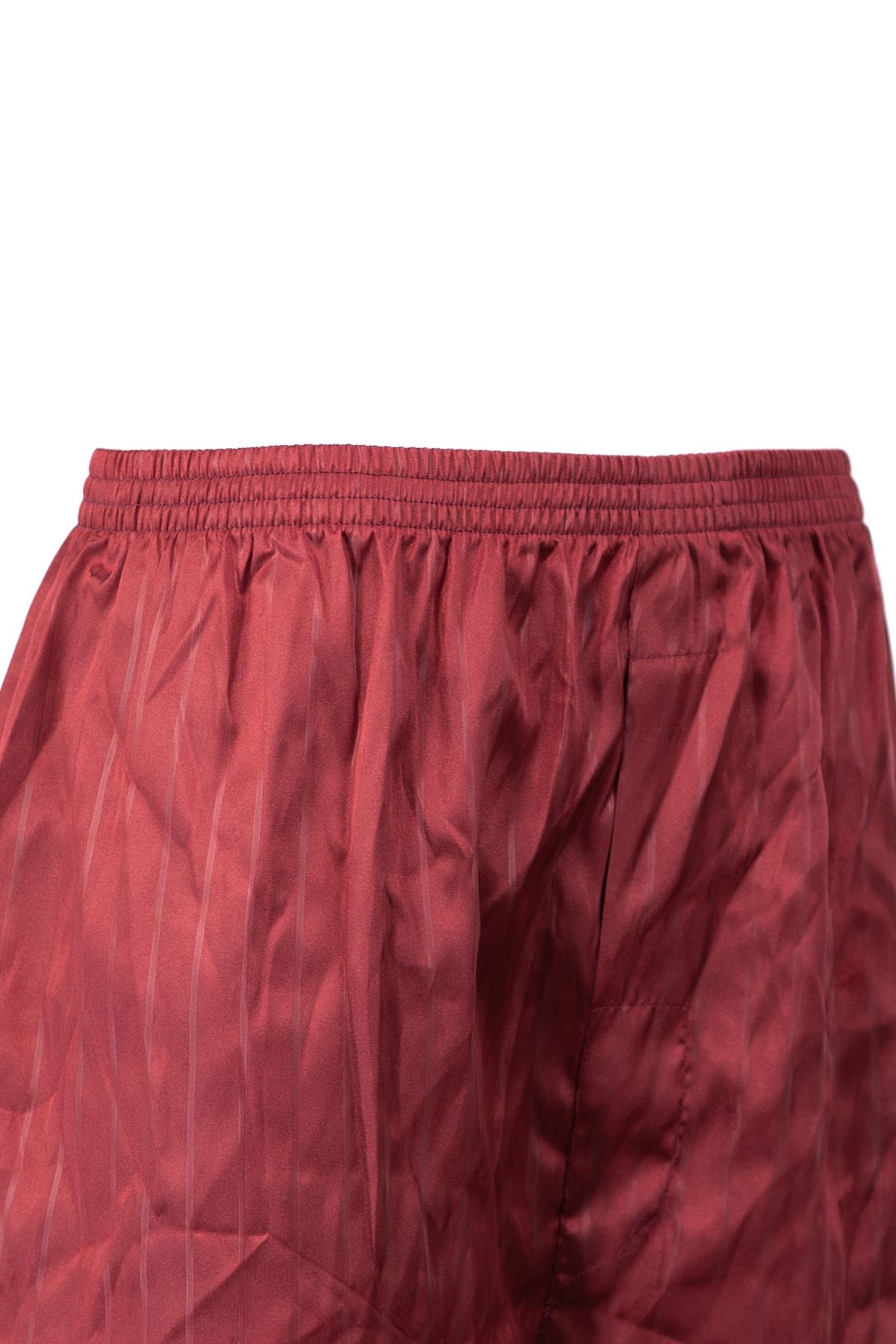 Erkek Saten Kumaş Şort Düz Renk Beli Lastikli Cepsiz Hafif Kumaş