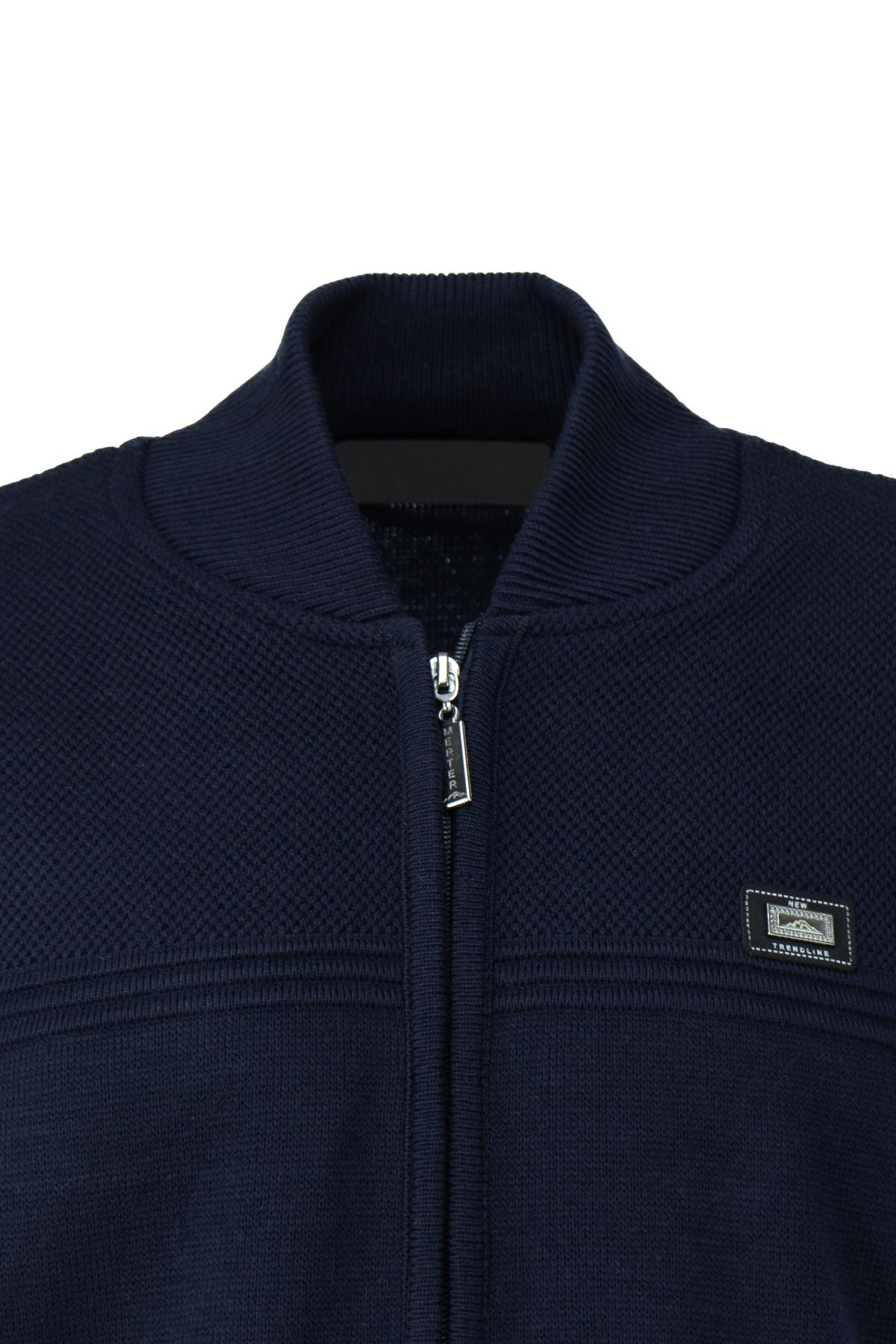 Erkek Kışlık Kalın Yünlü Örme Triko Yelek Şık Motifli Fermuarlı Çift Cepli Rahat Hakim Yaka