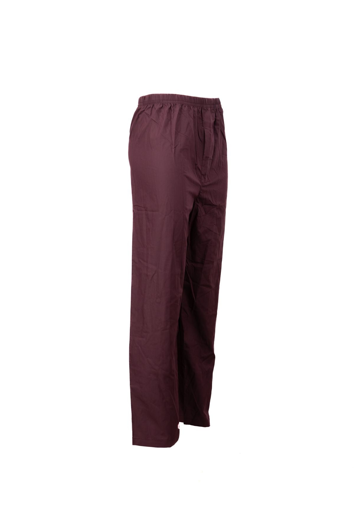 Erkek Pamuk Kumaş Pijama Altı Pantolon Düz Renk Beli Lastikli Cepsiz Geniş Paça Rahat Kesim