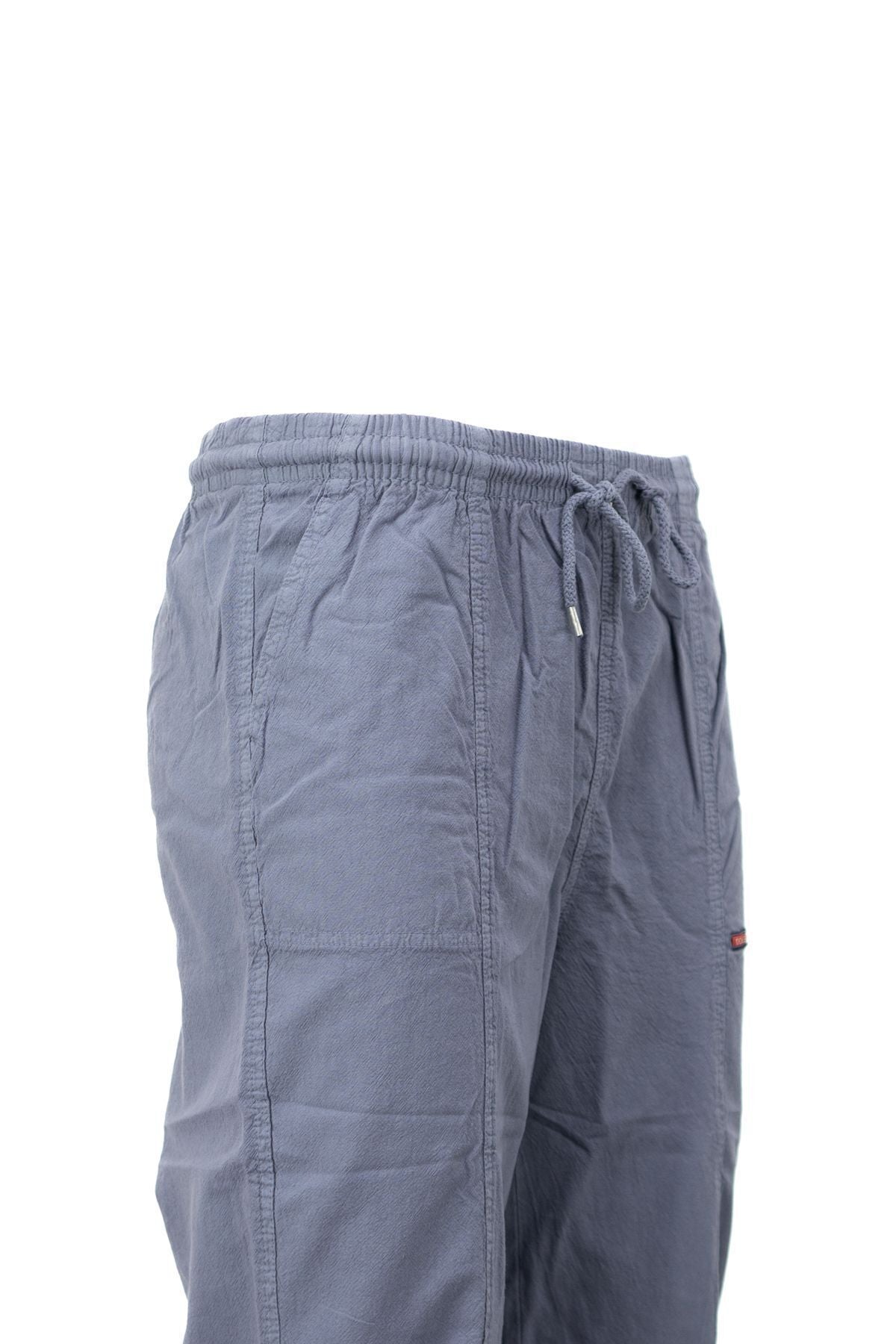 Erkek %100 Saf Pamuk Kumaş Kapri Düz Paça Yanlardan Cepli Beli Bağcıklı Rahat Tam Kalıp