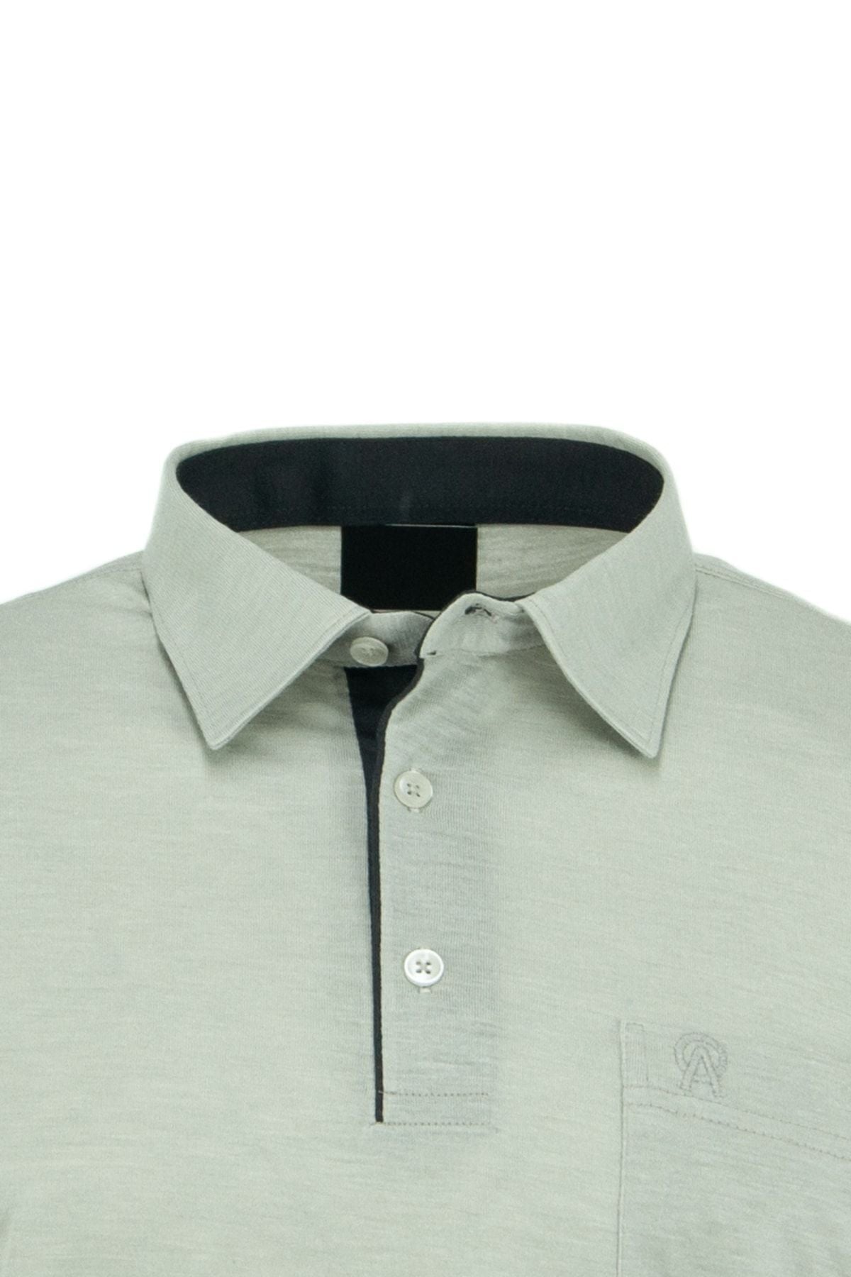 Erkek Cepli Kısa Kollu Düz Renk Normal Kesim Pamuklu Kumaş Gömlek Yaka T-shirt