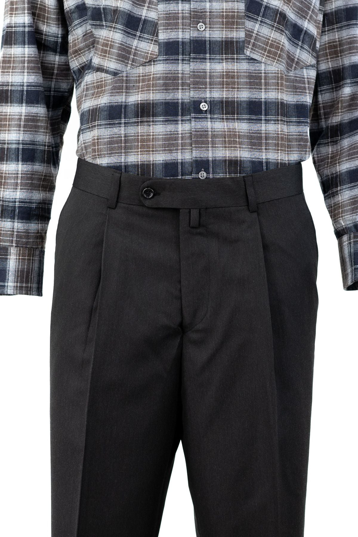 Erkek Mevsimlik Düz Paça Yanlardan Cepli Pilili Rahat Kesim Tam Kalıp Klasik Kumaş Pantolon