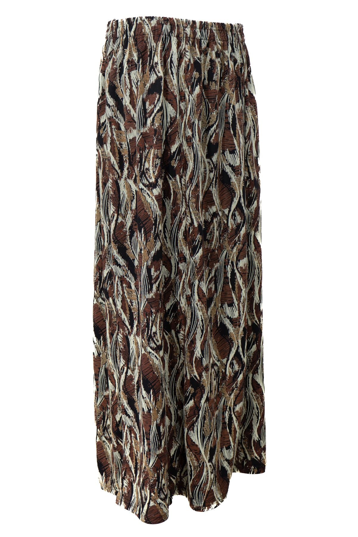 Kadın Anne Parçalı Etek Viskon Kumaş Pastelim Desenli Beli Lastikli Rahat Kesim Tam Kalıp