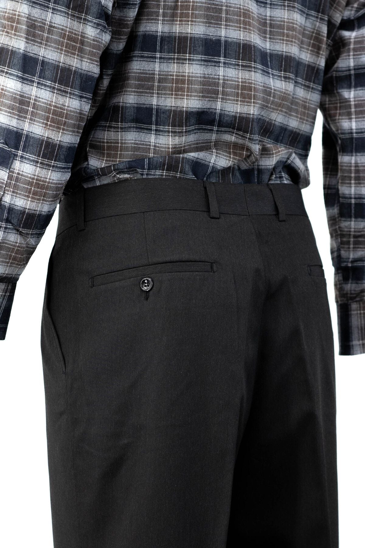 Erkek Mevsimlik Düz Paça Yanlardan Cepli Pilili Rahat Kesim Tam Kalıp Klasik Kumaş Pantolon