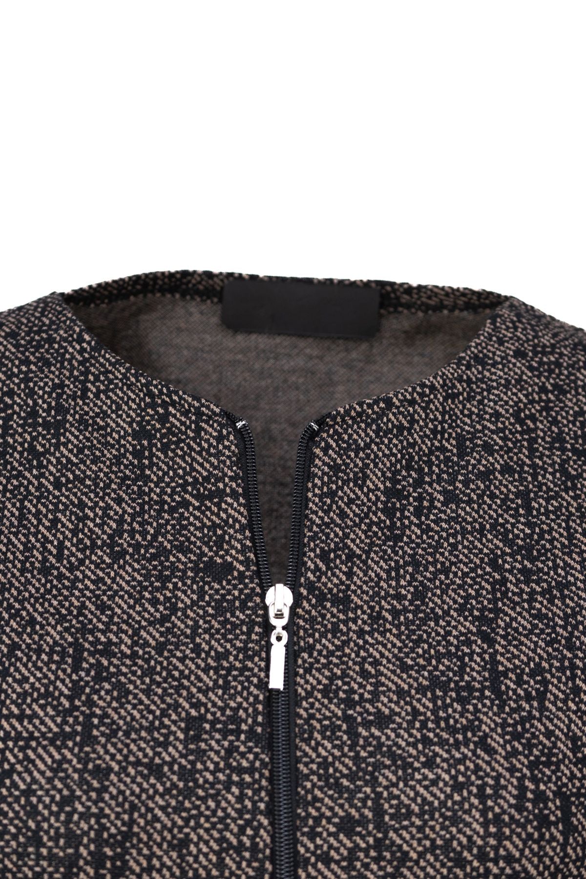 Kadın Kışlık Anne Uzun Hırka Pamuklu Fermuarlı V Yaka Çift Cepli Likralı Yasemen Modelli