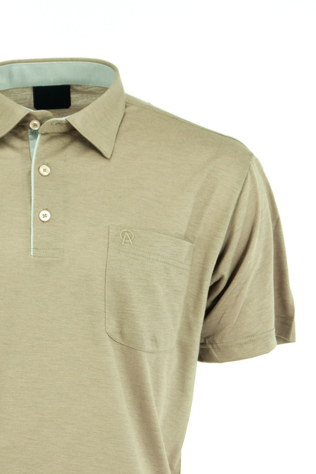 Erkek Cepli Kısa Kollu Düz Renk Normal Kesim Pamuklu Kumaş Gömlek Yaka T-shirt