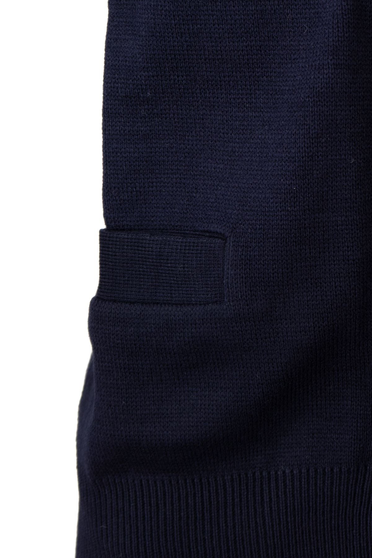 Erkek Kışlık Kalın Yünlü Örme Triko Yelek Düz Motifli Düğmeli Çift Cepli Tam Kalıp V Yaka