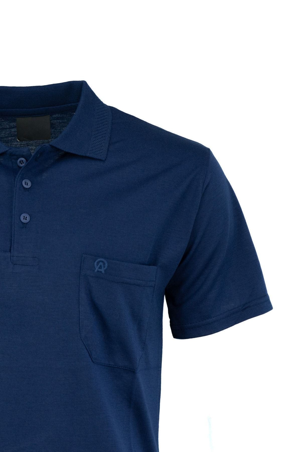 Erkek Polo Yaka Arma Cepli Kısa Kollu Düz Renk Normal Kesim Premium Pamuklu Kumaş T-Shirt