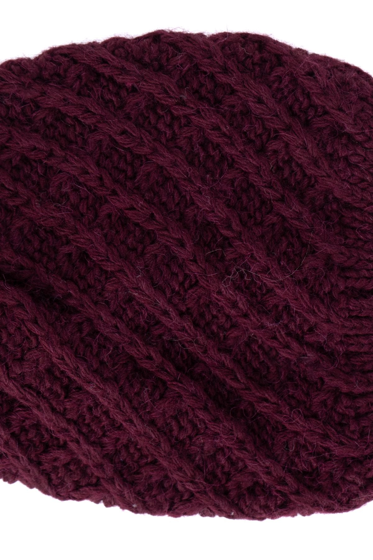 Kadın Kışlık Kalın Ponponlu Bere Pamuklu Örgü Modelli Sıcak Tutar Esnek Rüzgar Geçirmez