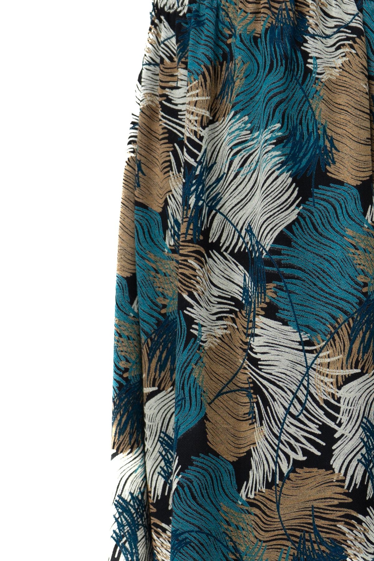 Kadın Anne Parçalı Etek Viskon Kumaş Elifim Desenli Beli Lastikli Düz Renk Rahat Kesim