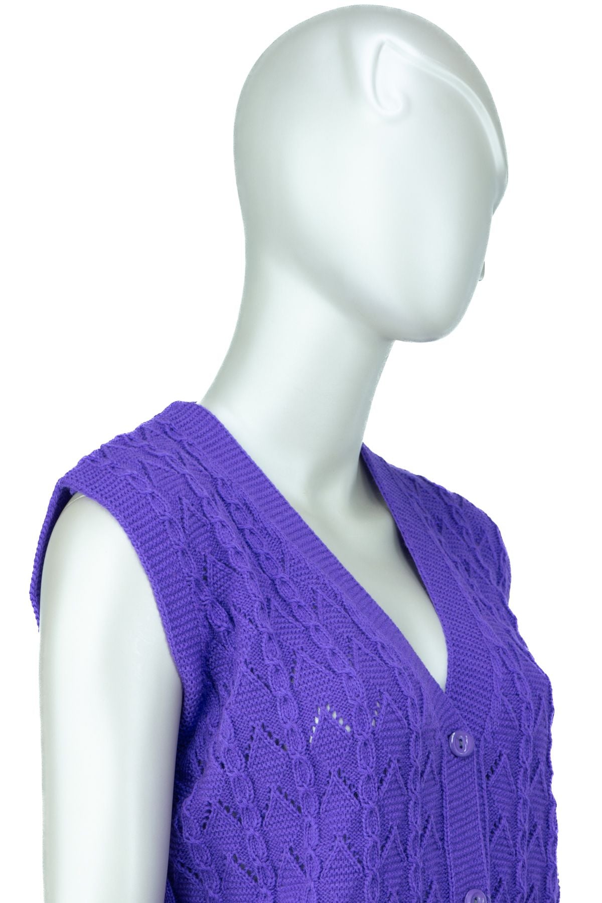 Kadın Kışlık Pamuklu Triko Örme Anne Yelek Bahar Model Önden Düğmeli Çift Cepli Rahat Kesim