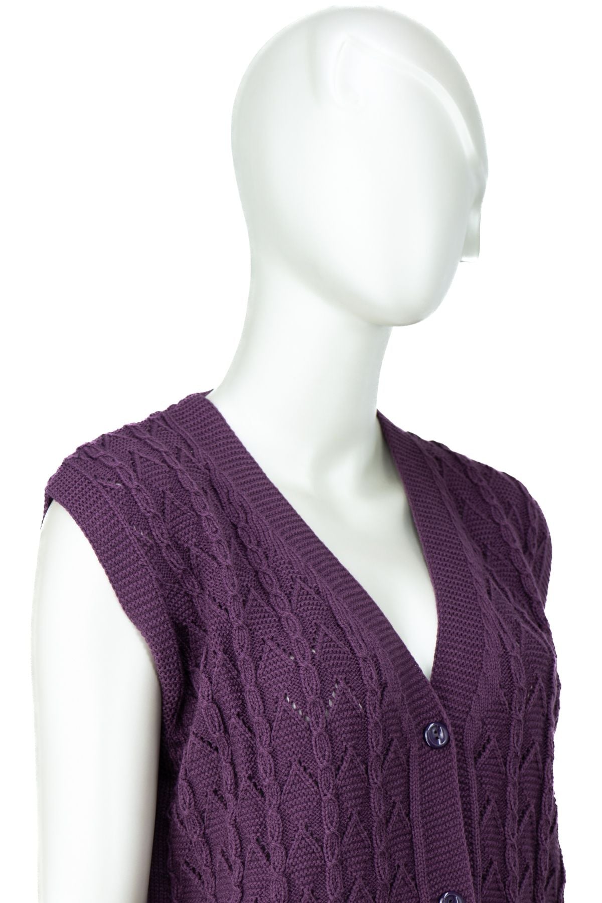 Kadın Kışlık Pamuklu Triko Örme Anne Yelek Bahar Model Önden Düğmeli Çift Cepli Rahat Kesim