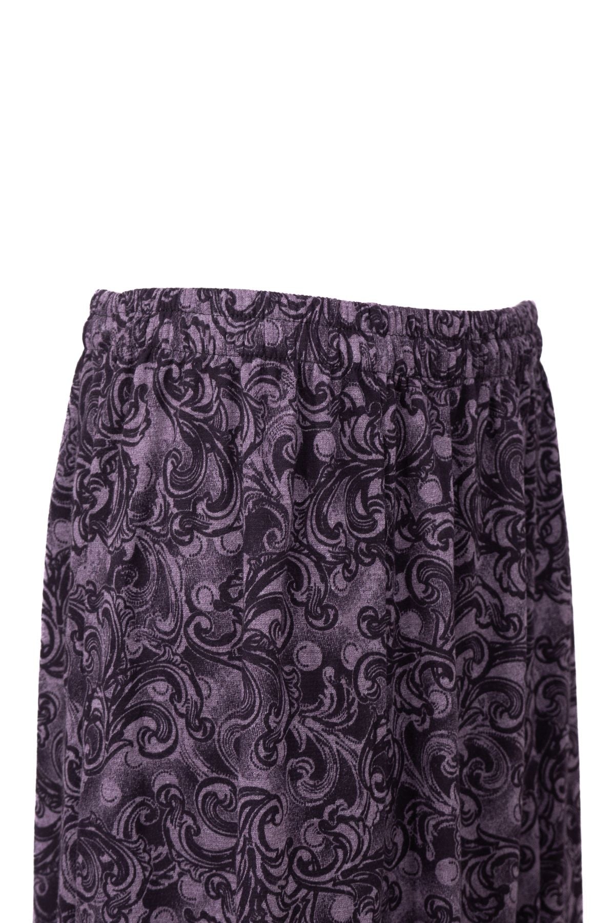 Kadın Kışlık Anne Etek Lizi Kumaş Parçalı Şık Sanat Desenli Beli Lastikli Rahat Kesim