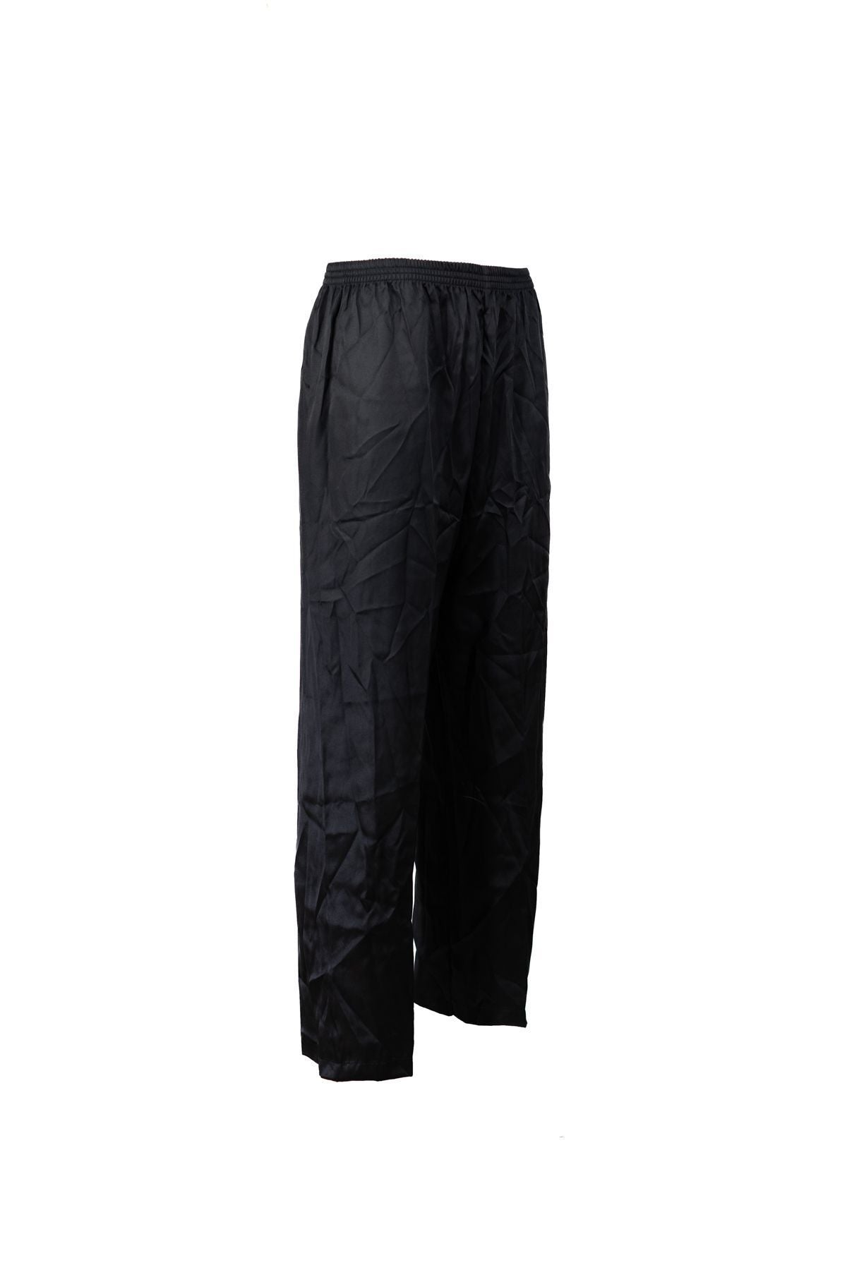 Erkek Saten Kumaş Pijama Pantolon Düz Renk Beli Lastikli Cepsiz Geniş Paça Rahat Kesim