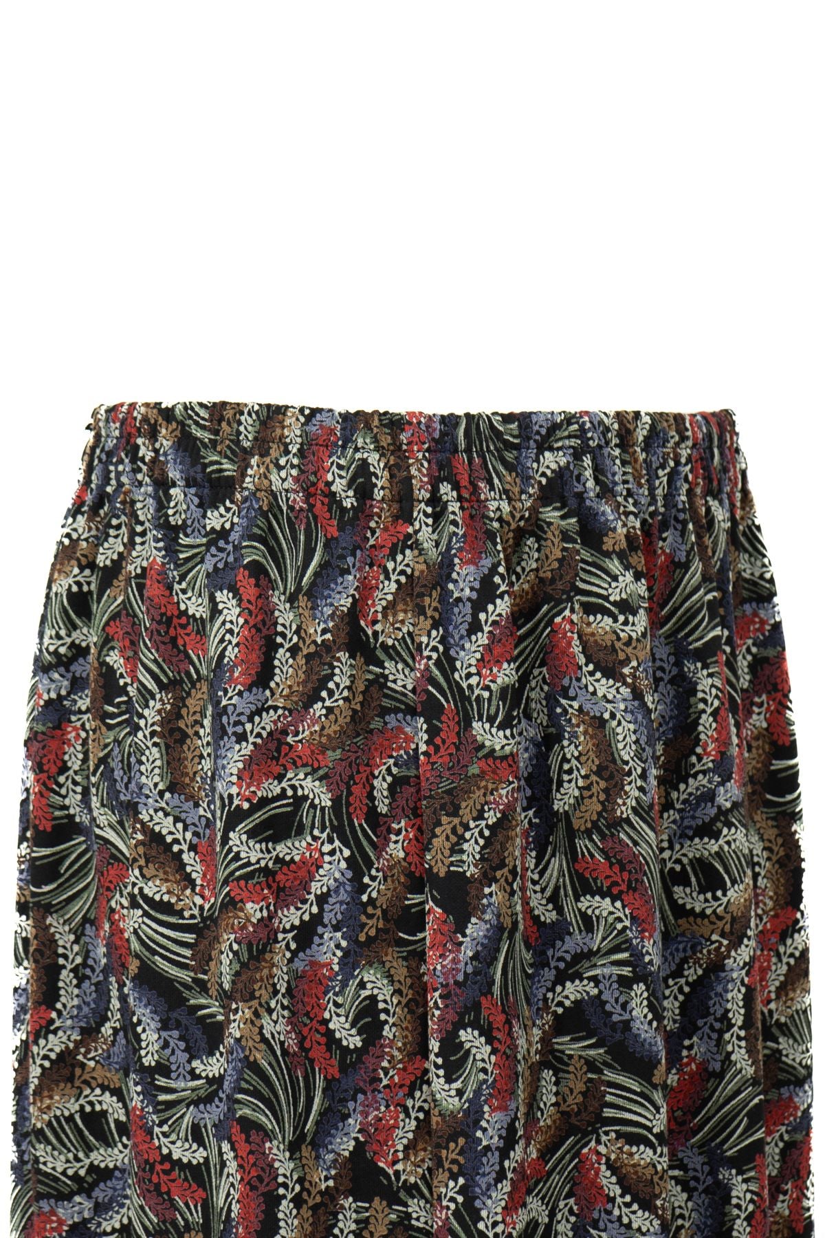 Kadın Anne Parçalı Etek Viskon Kumaş Sümbülüm Desenli Beli Lastikli Düz Renk Rahat Kesim