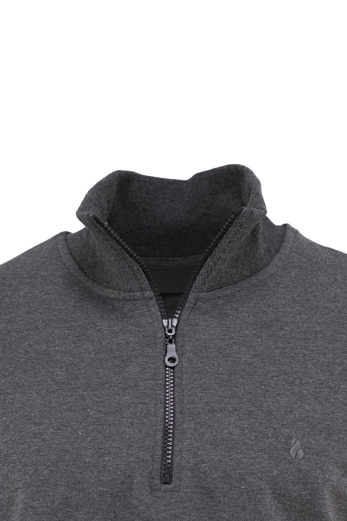 Erkek Mevsimlik Yarım Fermuarlı TamKalıp Likralı Premium Pamuklu Kumaş iki iplik Sweatshirt