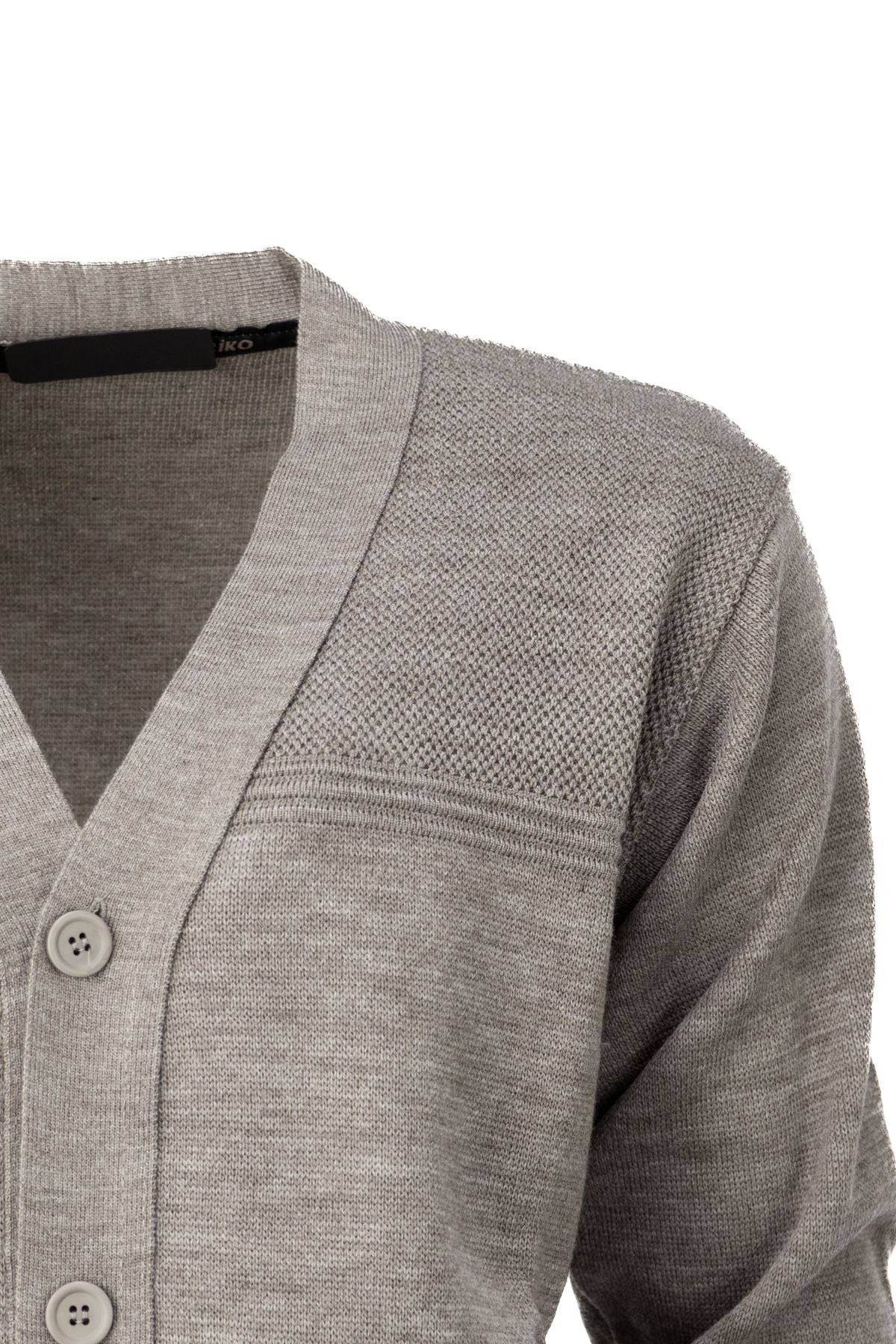 Erkek Kışlık Kalın Pamuklu Örme Triko Hırka Klasik Motifli Düğmeli Çift Cepli Rahat Kesim