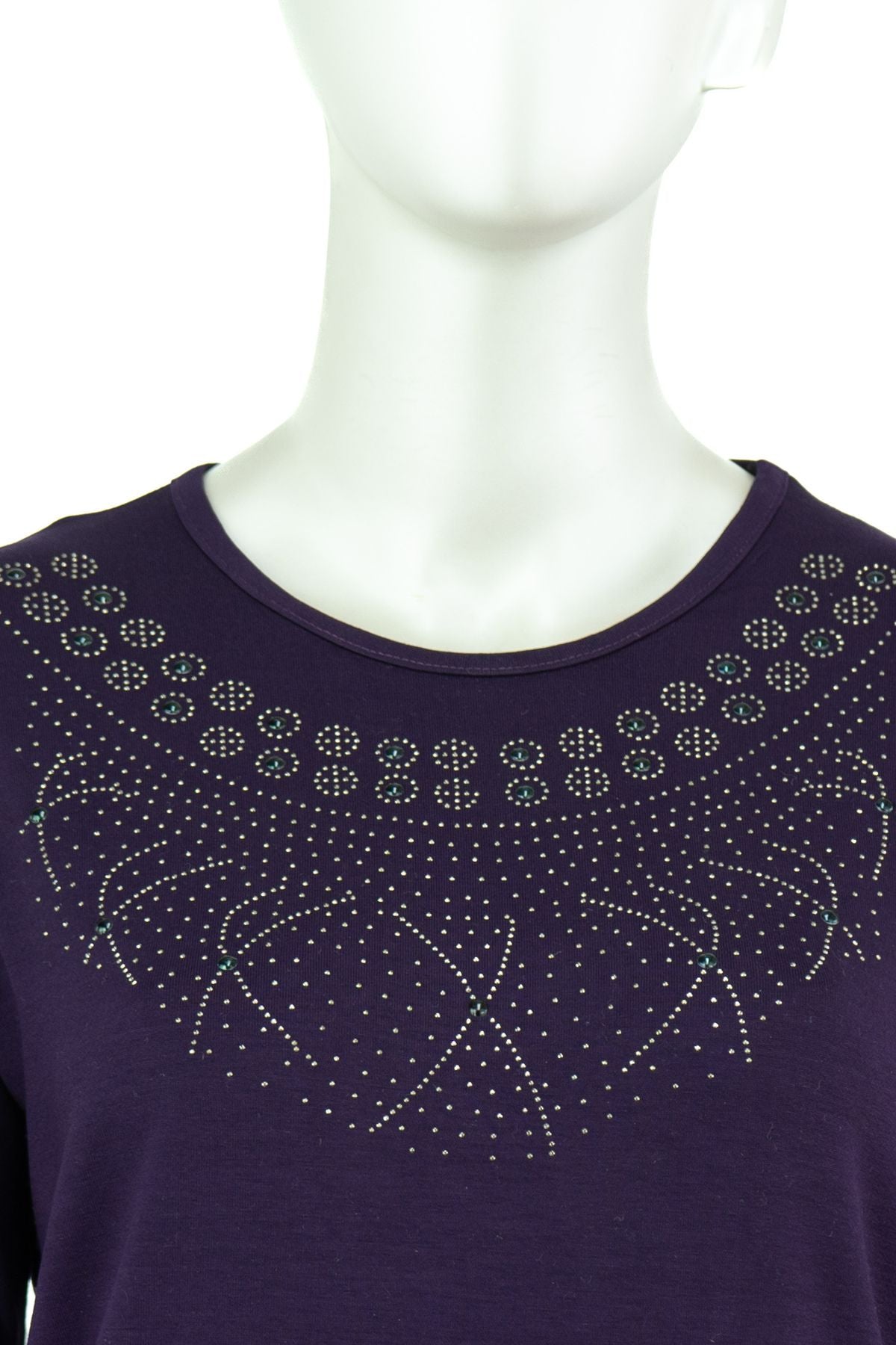 Kadın Anne Butik Bluz Gerdanlık Kolye Işlemeli Rahat Kesim Tam Kalıp Likralı Viskon Kumaş