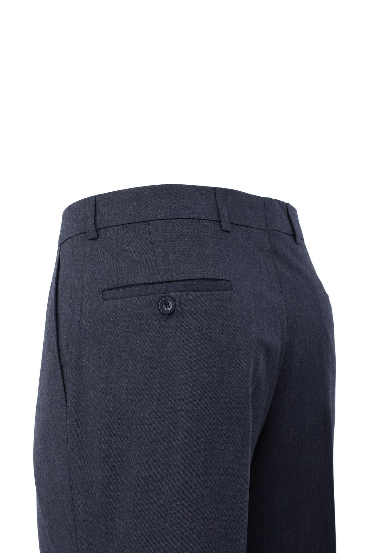 Erkek Mevsimlik Düz Paça Yanlardan Cepli Pilili Rahat Kesim Tam Kalıp Klasik Kumaş Pantolon