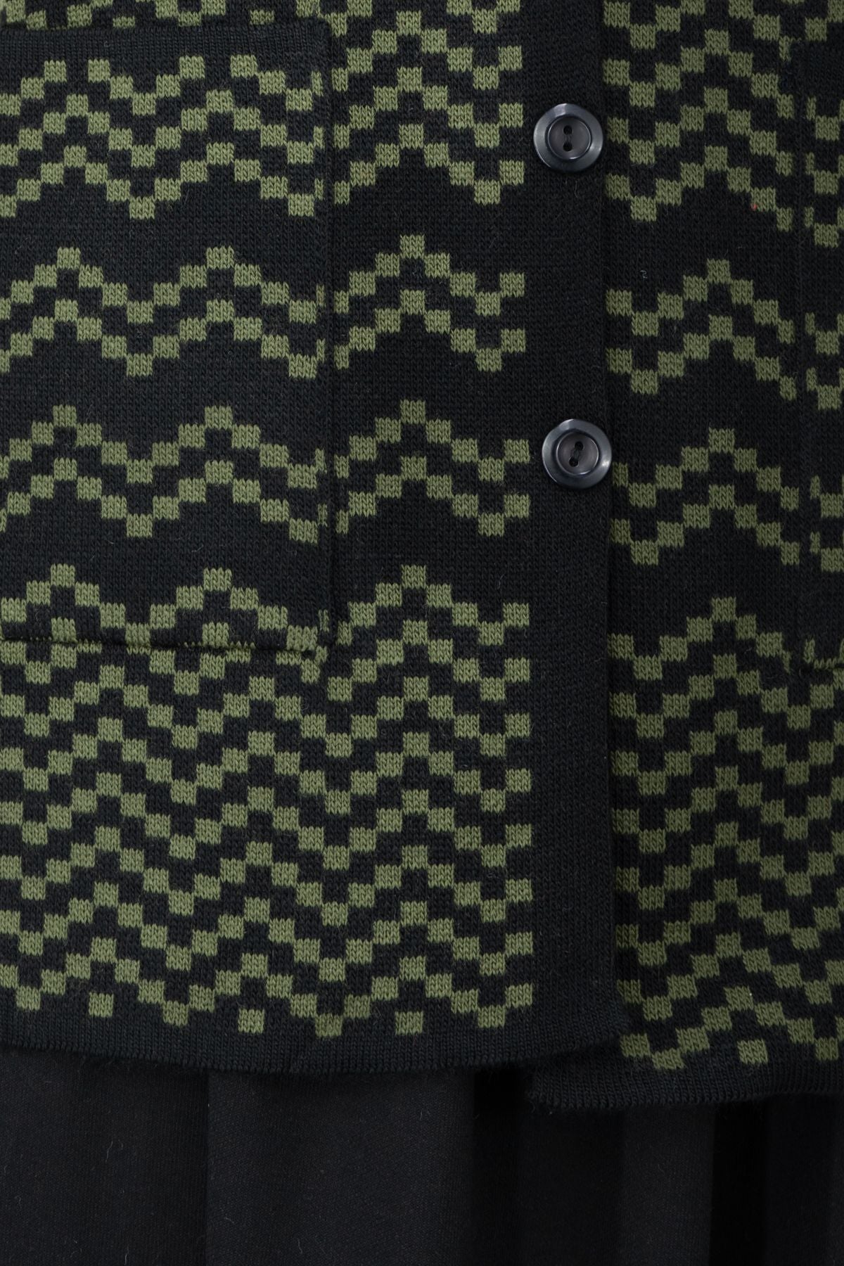 Kadın Kışlık Anne Yelek Pamuklu Triko Örme Klasik Akasya Motifli Önden Düğmeli Çift Cepli