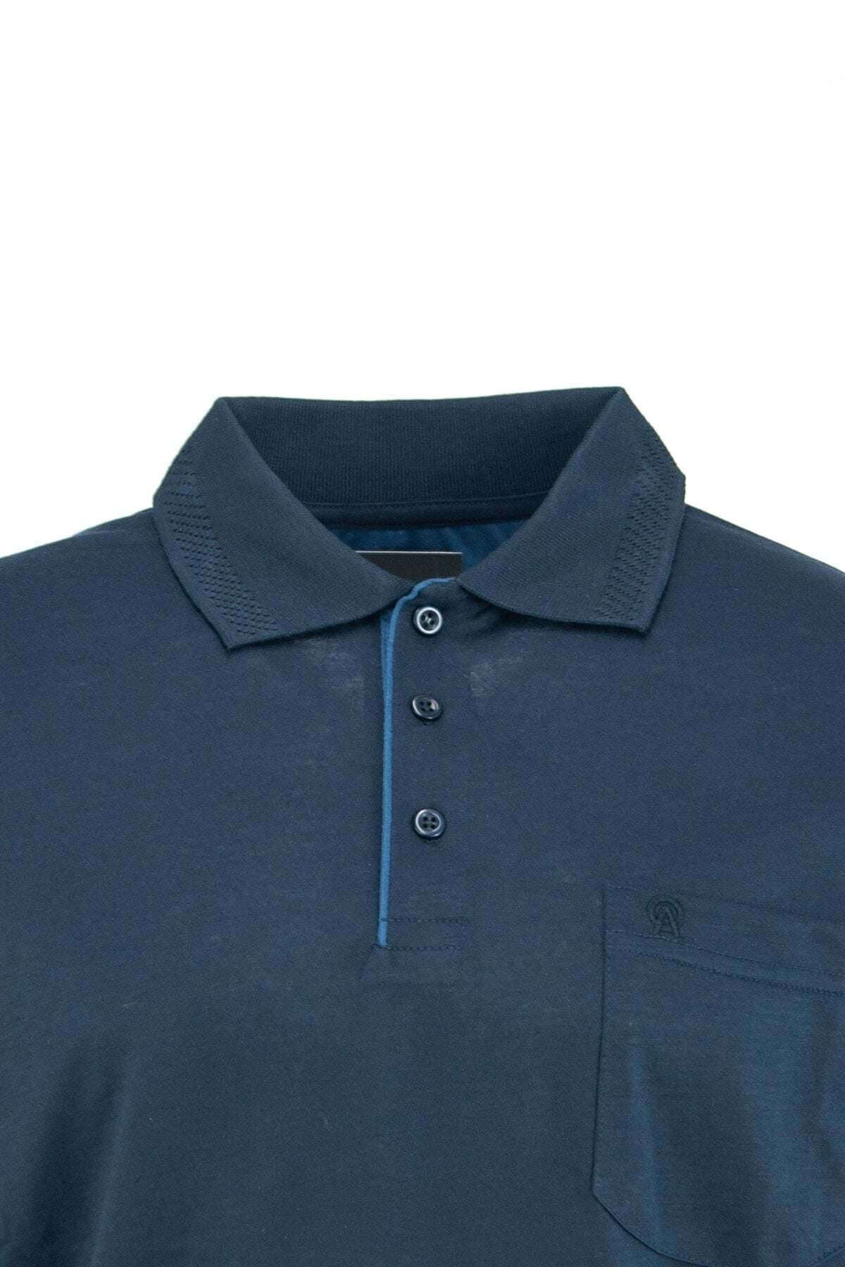 Erkek Polo Yaka Arma Cepli Kısa Kollu Düz Renk Normal Kesim Premium Pamuklu Kumaş T-shirt