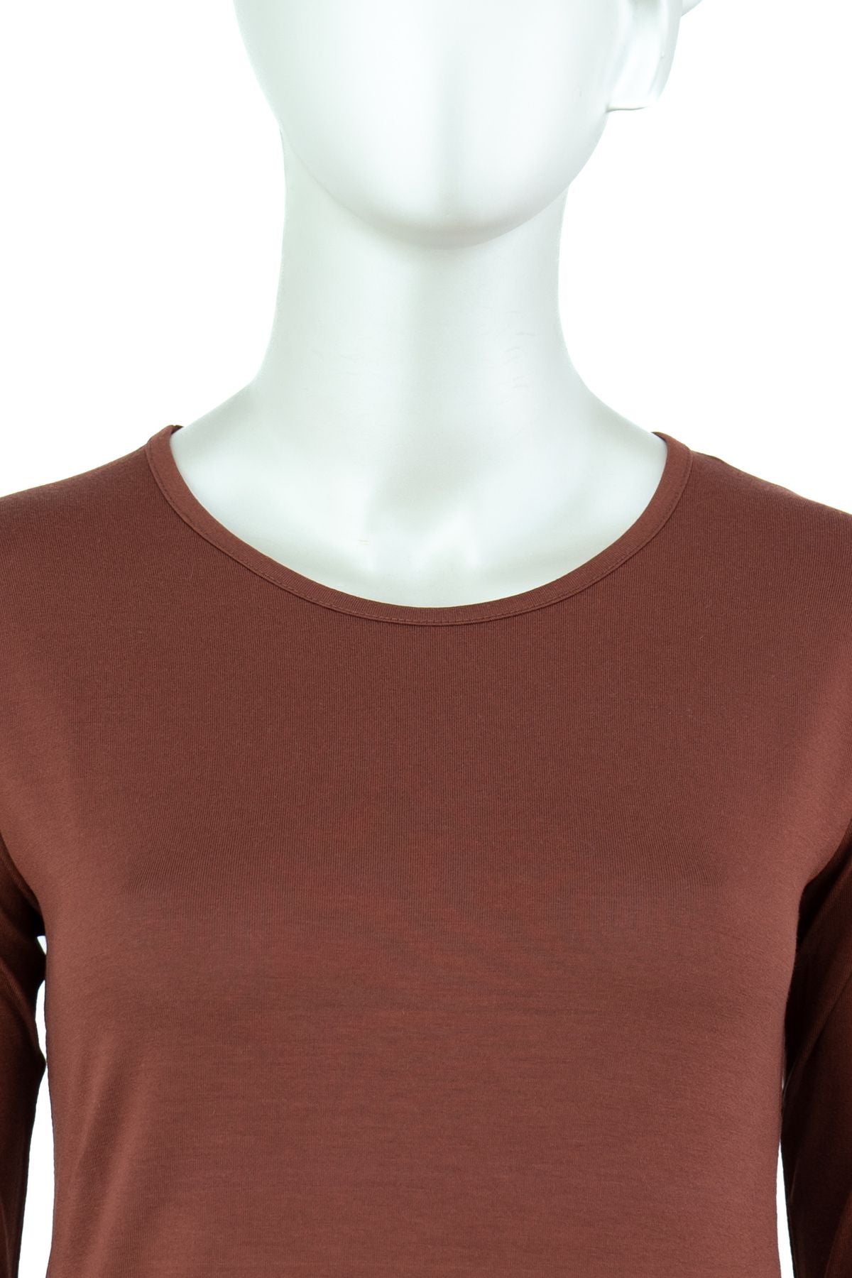 Kadın Butik Badi Yuvarlak Yaka Düz Renk Bedene Oturan Likralı Penye Kumaş