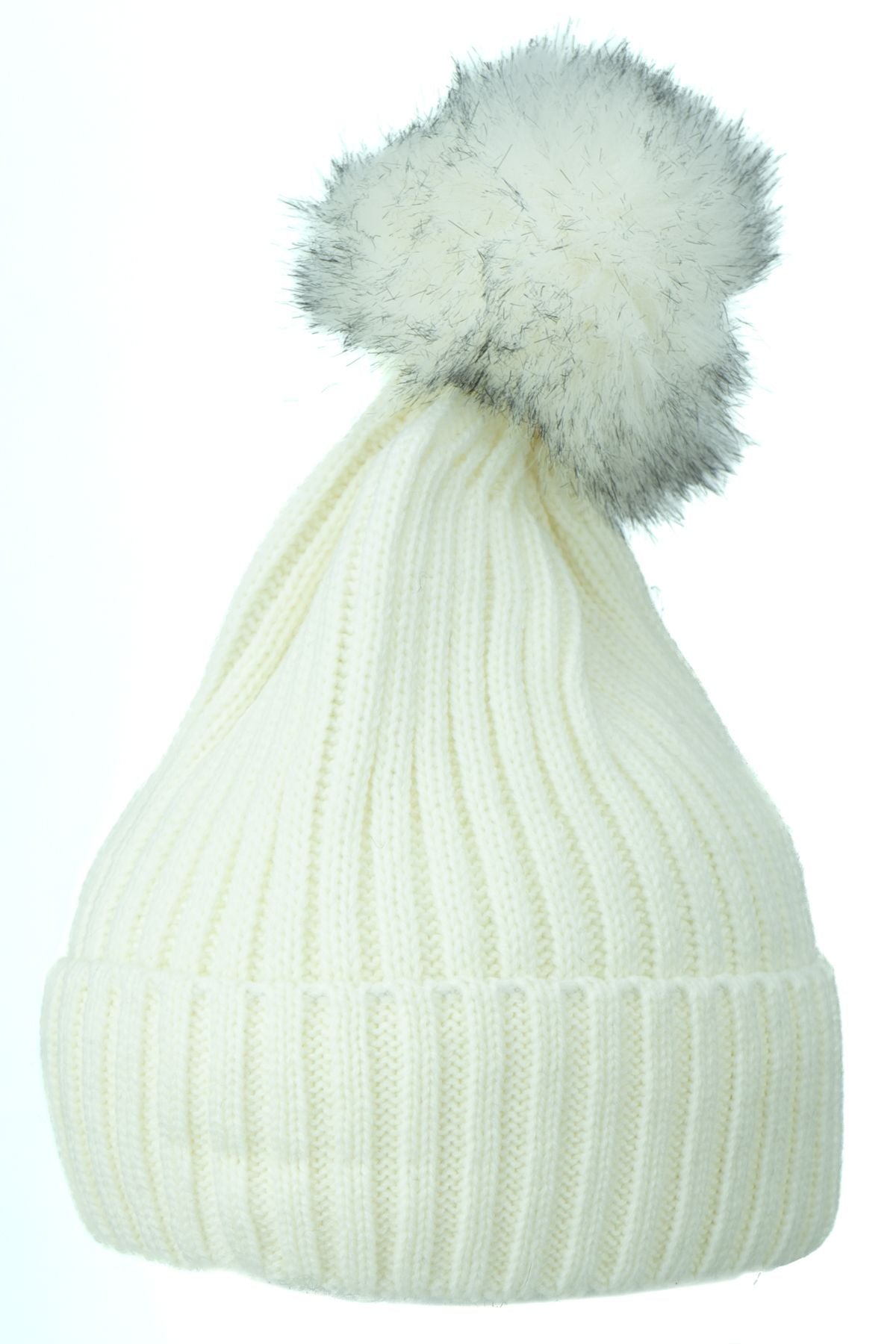 Kadın Kışlık Kalın Ponponlu Bere Pamuklu Katlamalı Sıcak Tutar Esnek Rüzgar Geçirmez Rahat