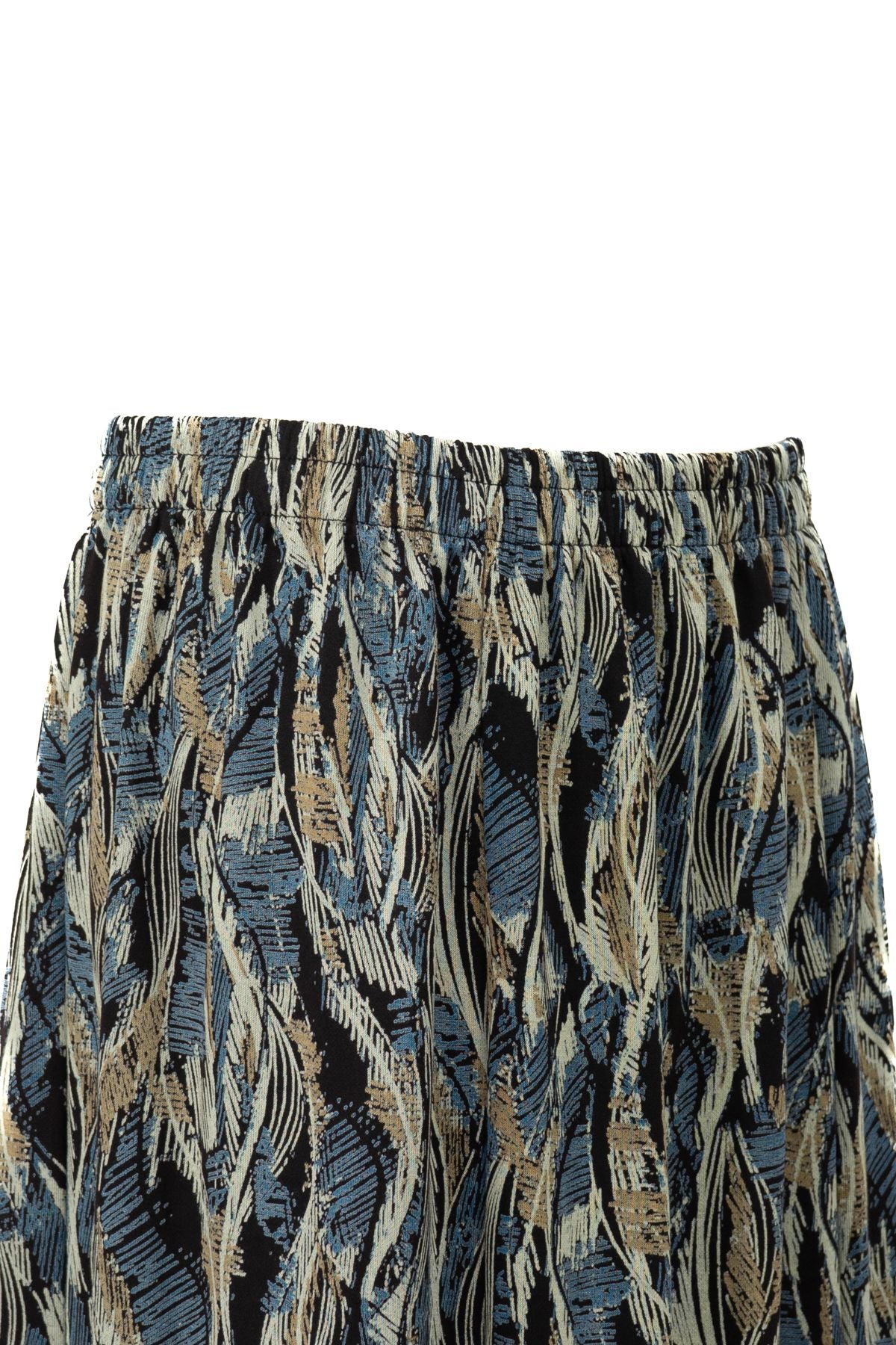 Kadın Anne Parçalı Etek Viskon Kumaş Pastelim Desenli Beli Lastikli Rahat Kesim Tam Kalıp